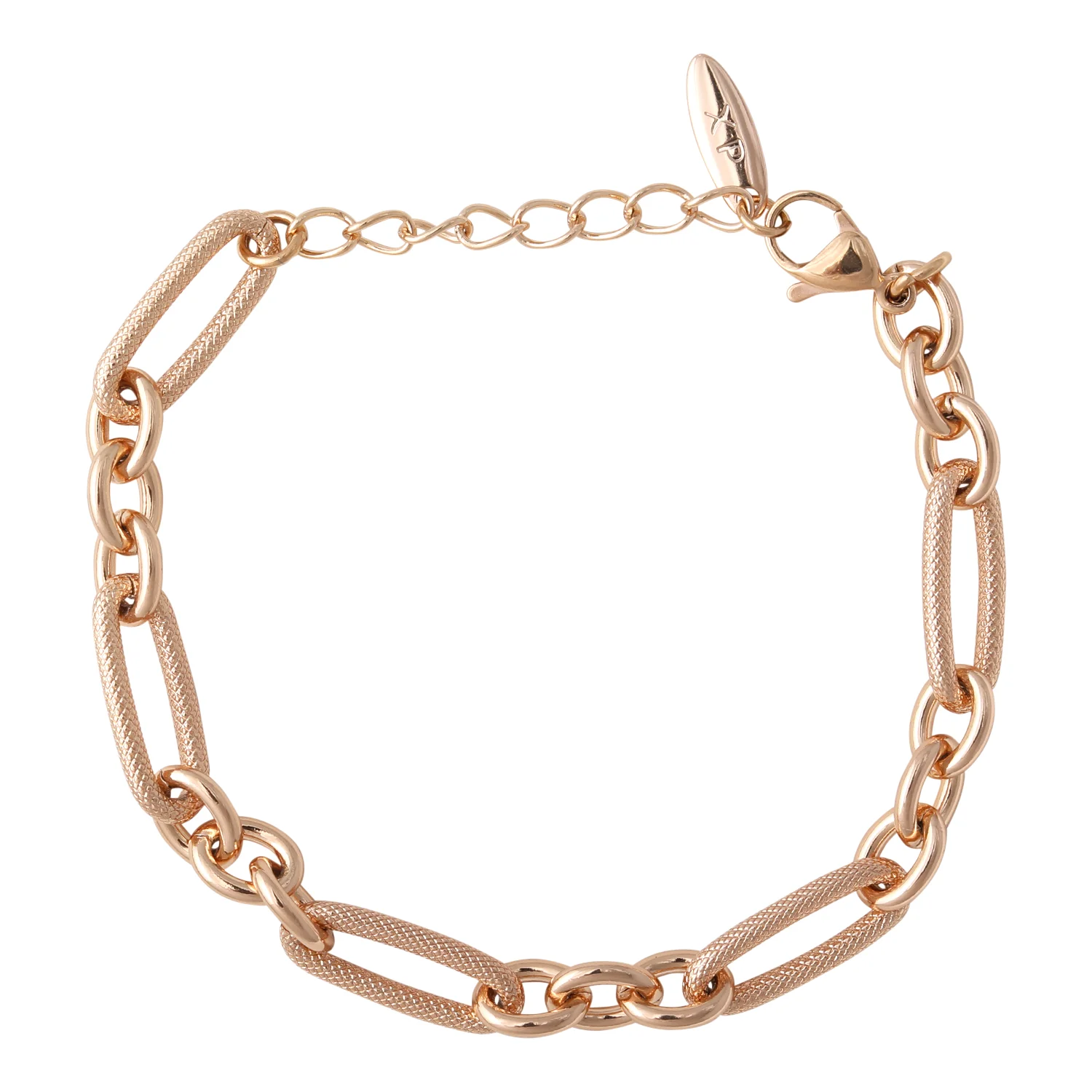 دستبند زنانه با طرح زنجیری خاص و رنگ طلایی ژوپینگ