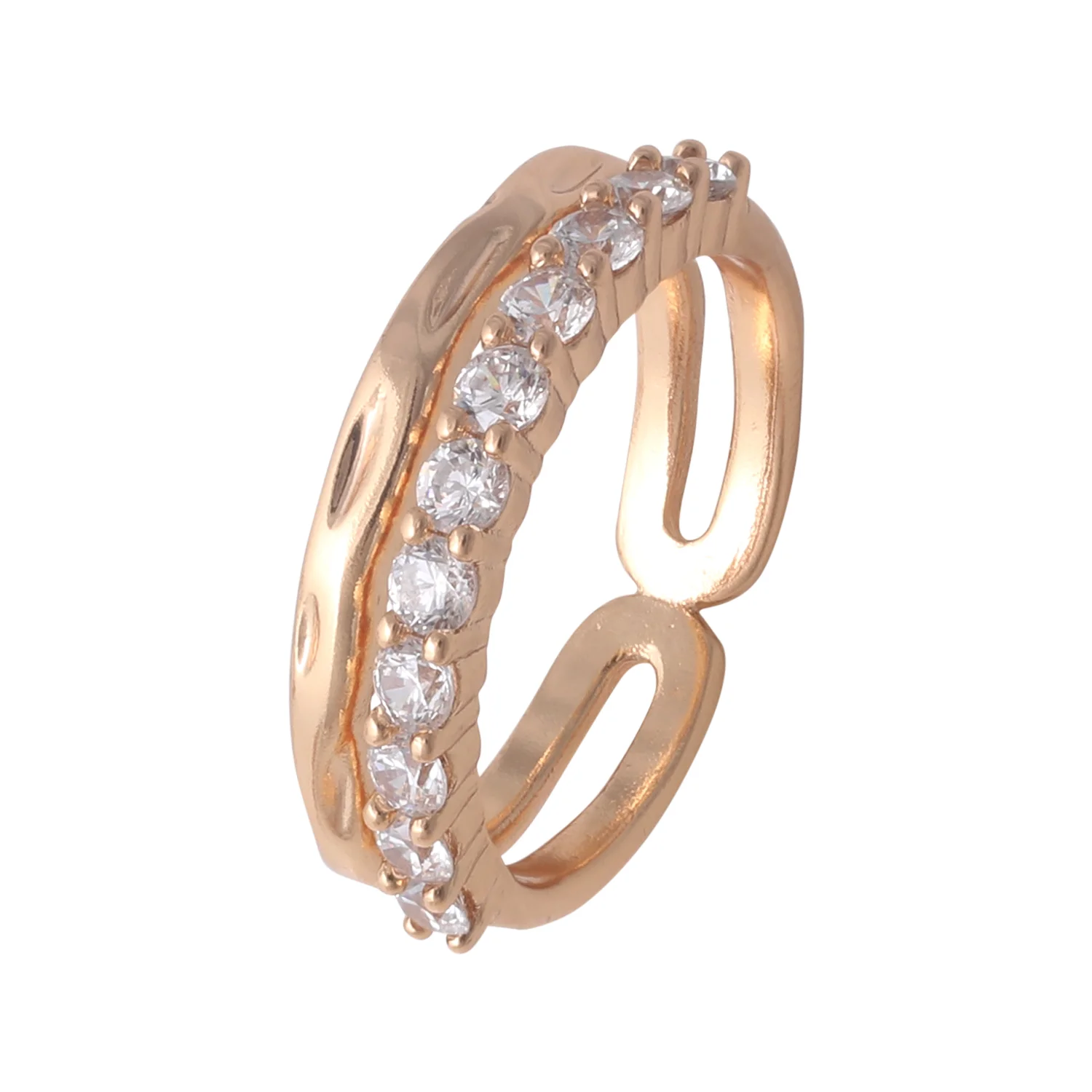 انگشتر زنانه نگین دار طرح ژوپینگ با روکش طلایی