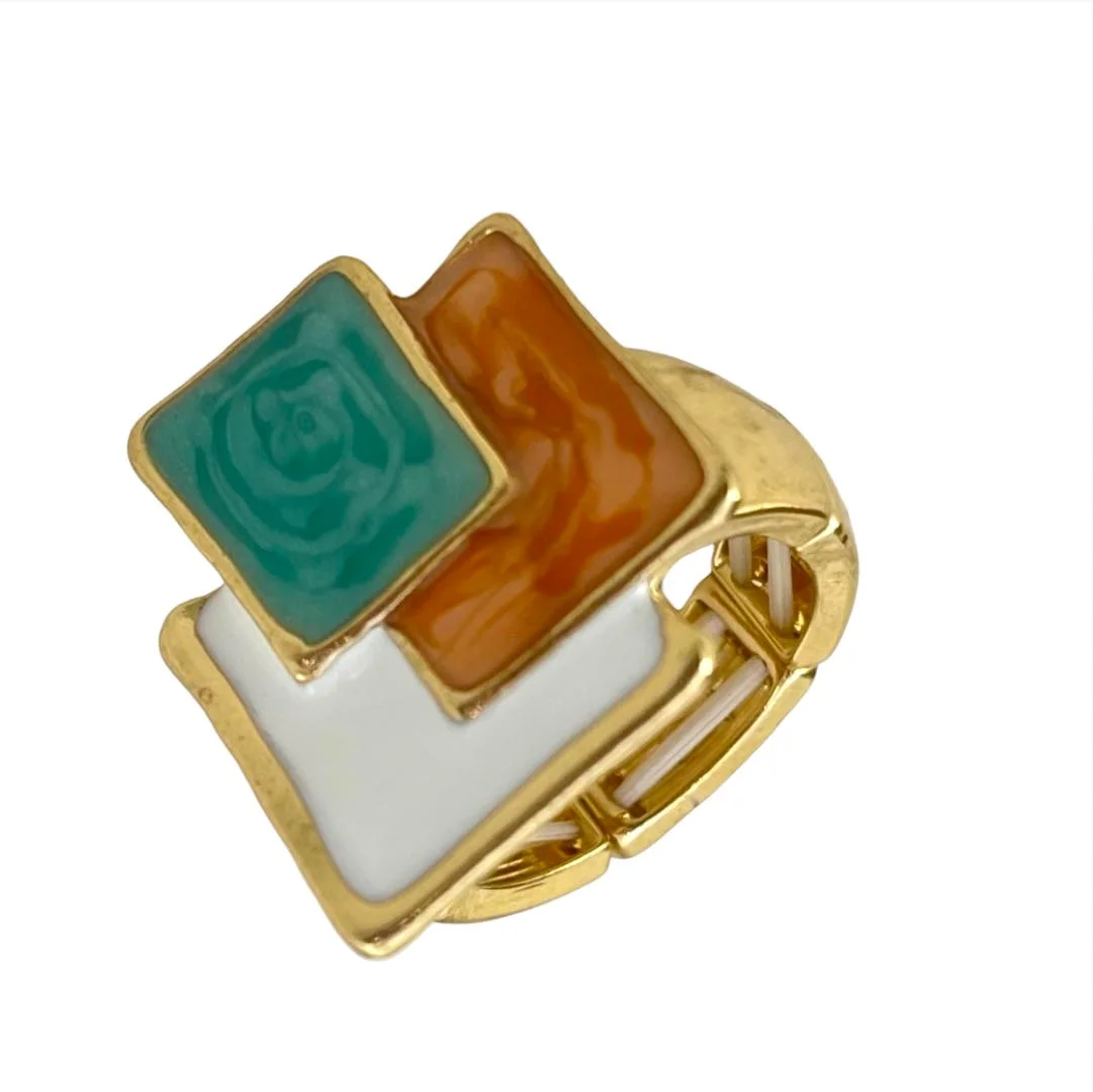 انگشتر زنانه طرح میناکاری رنگی