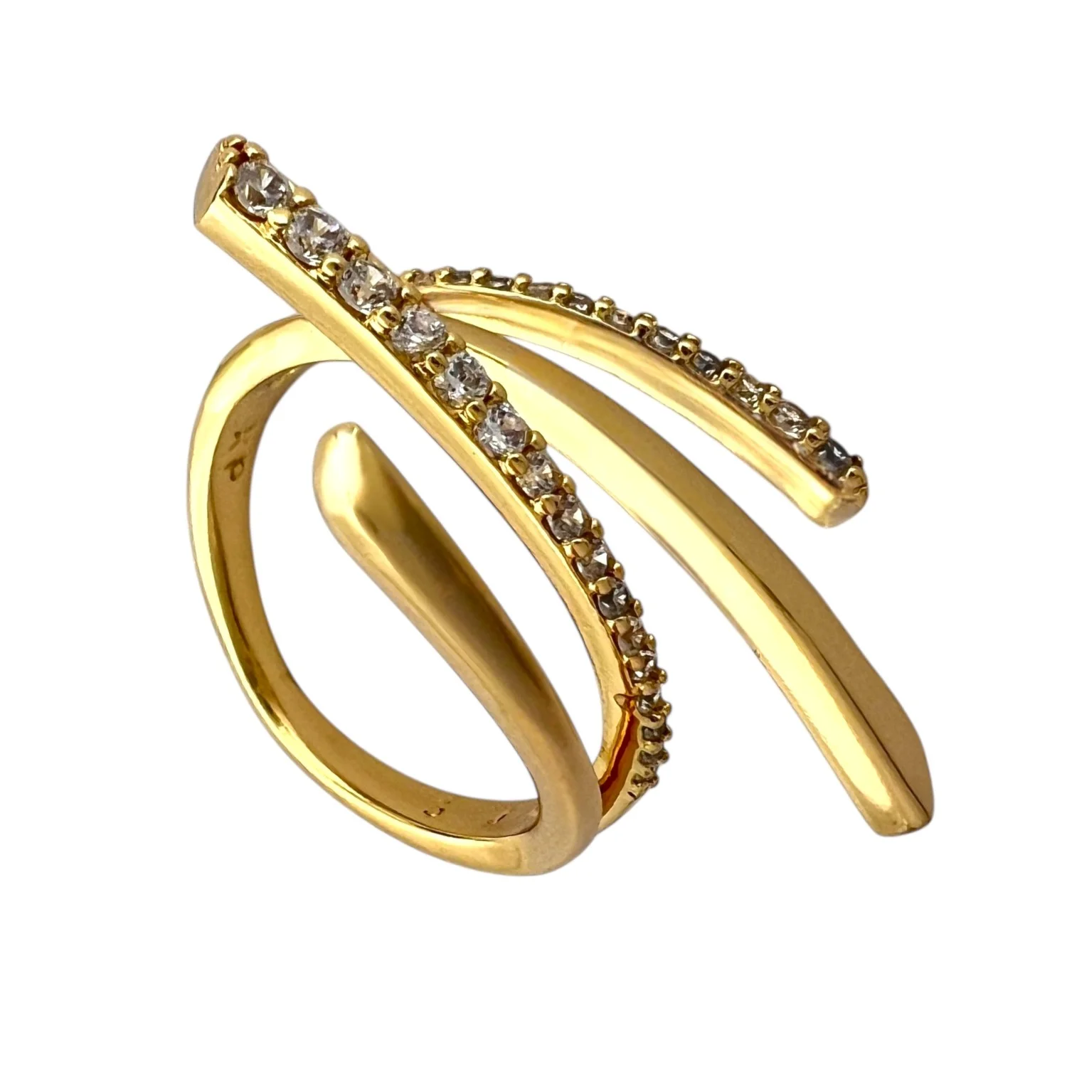 انگشتر زنانه ژوپینگ با طرح مینیمال و نگین‌های ظریف