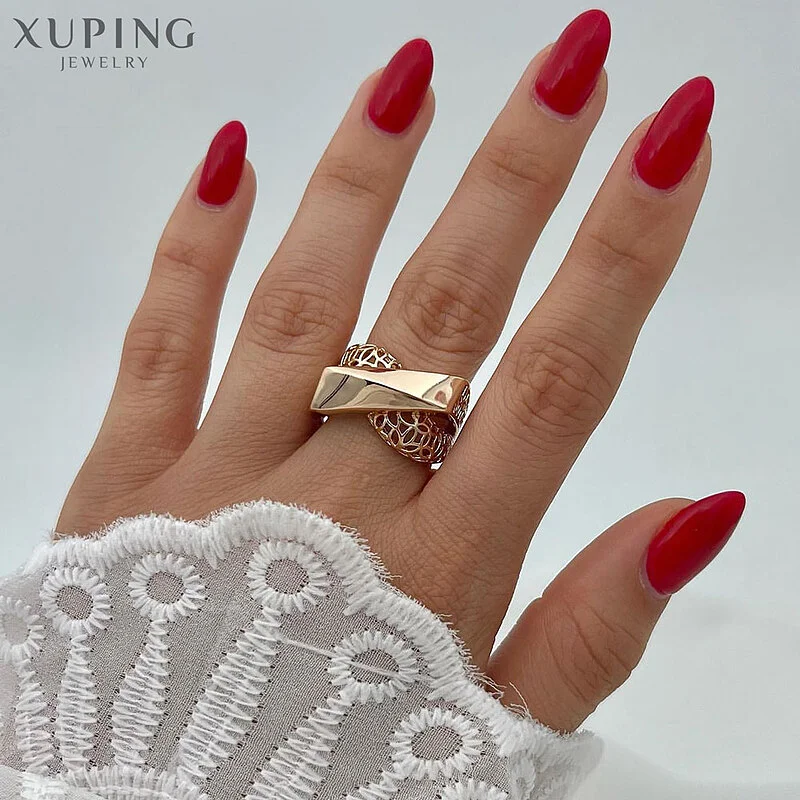 انگشتر زنانه مدل طلا با طرح خاص و آبکاری چندلایه ژوپینگ