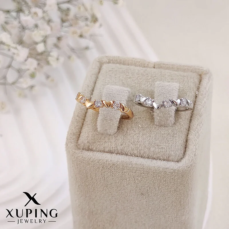 انگشتر ظریف با طرح قلب و نگین ژوپینگ Xuping