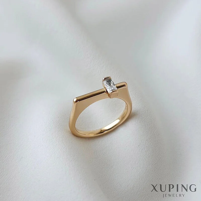 انگشتر باگت مینیمال با روکش طلای ژوپینگ، ظرافت در اوج سادگی Xuping