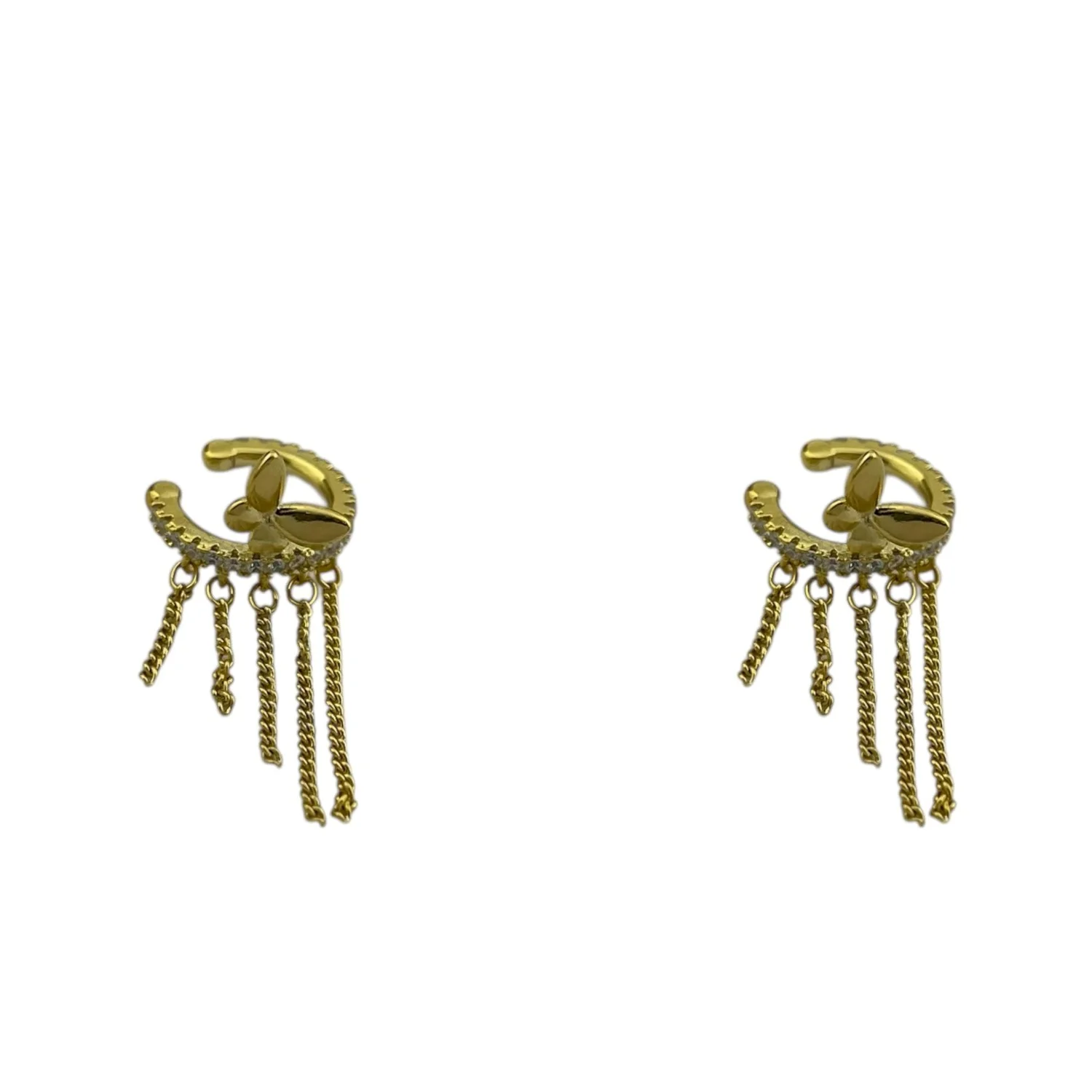 گوشواره لاله گوشی زنانه با آویزهای ظریف و درخشان