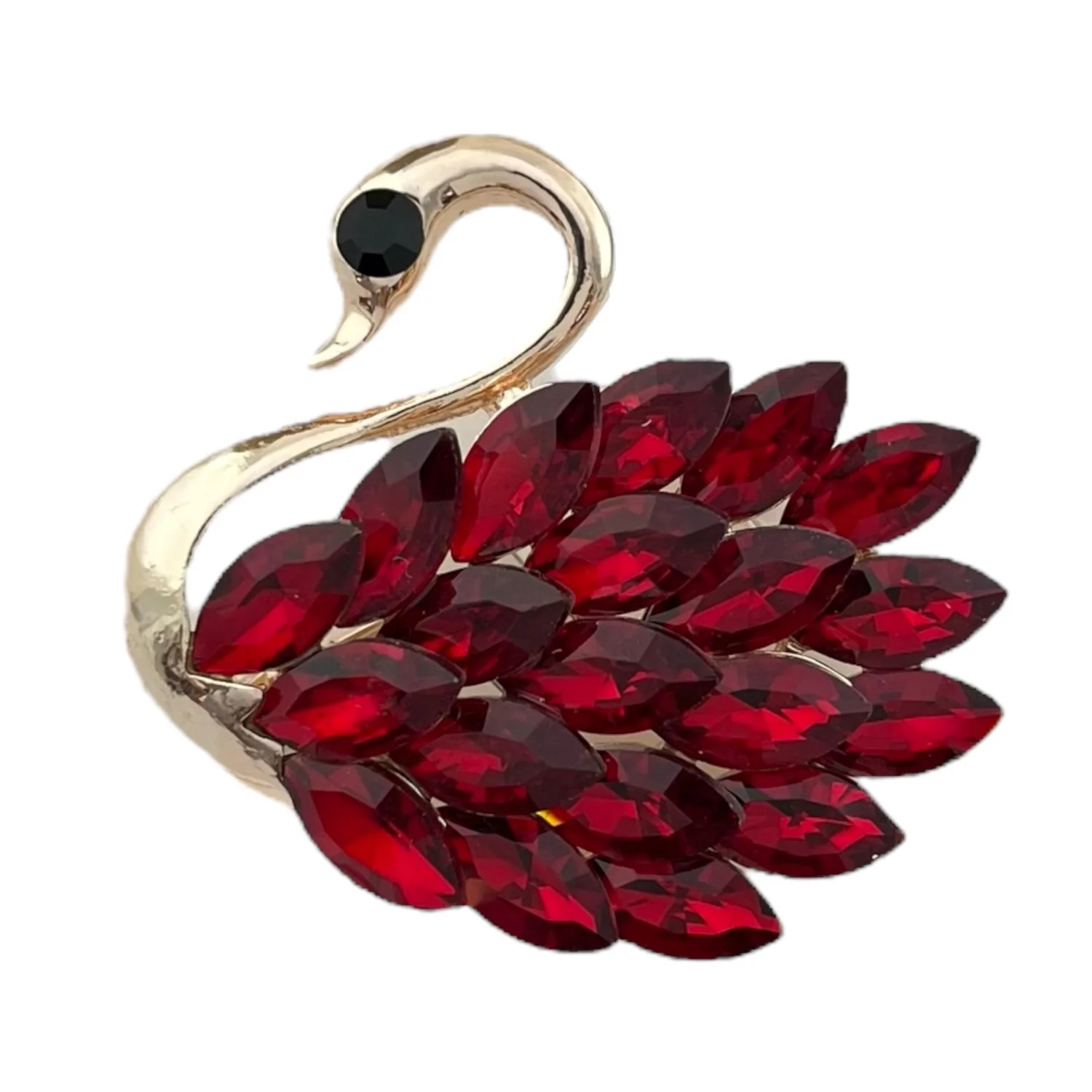 گل سینه زنانه طرح قو جواهری شیک و خاص