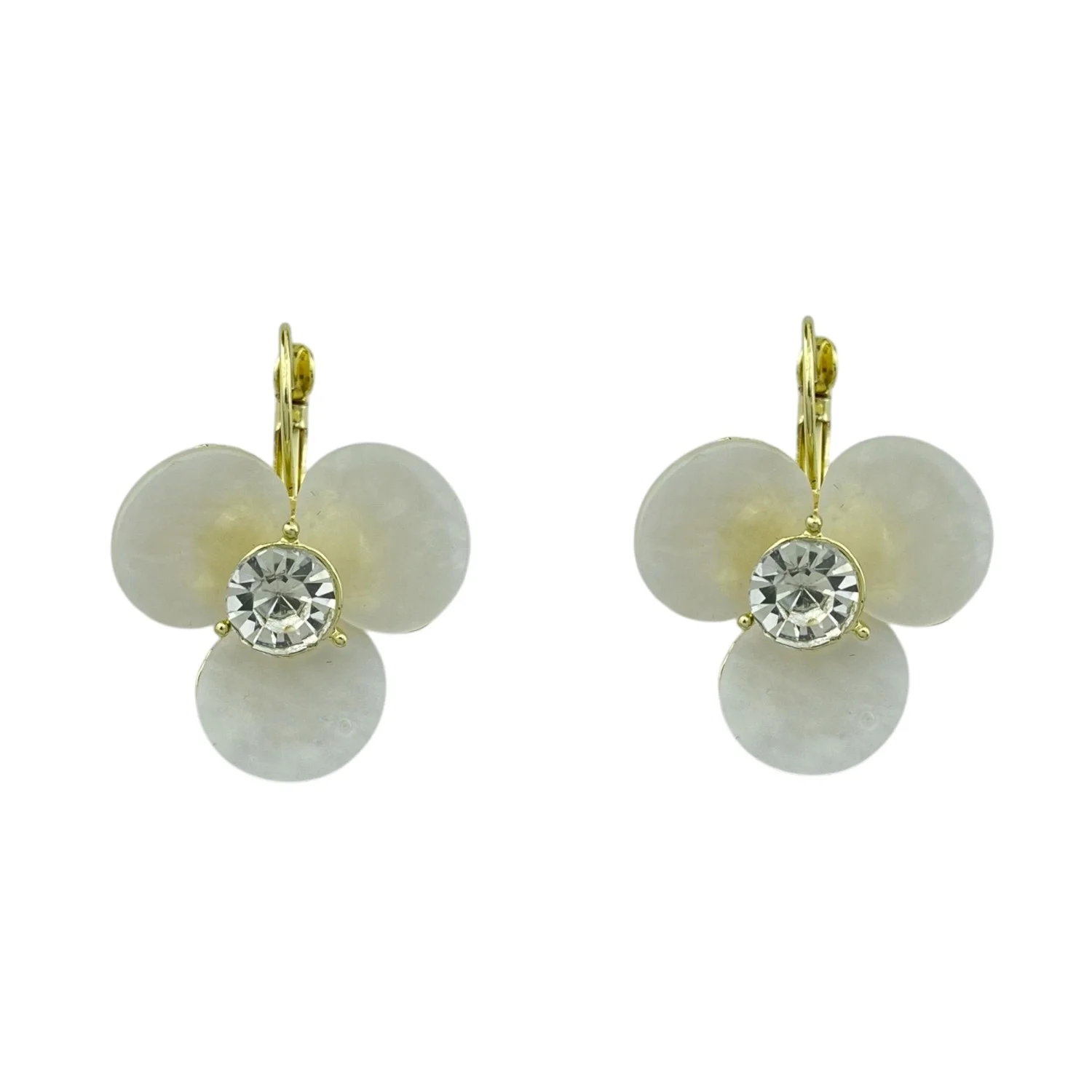 گوشواره زنانه طرح گل با نگین درخشان و زیبا