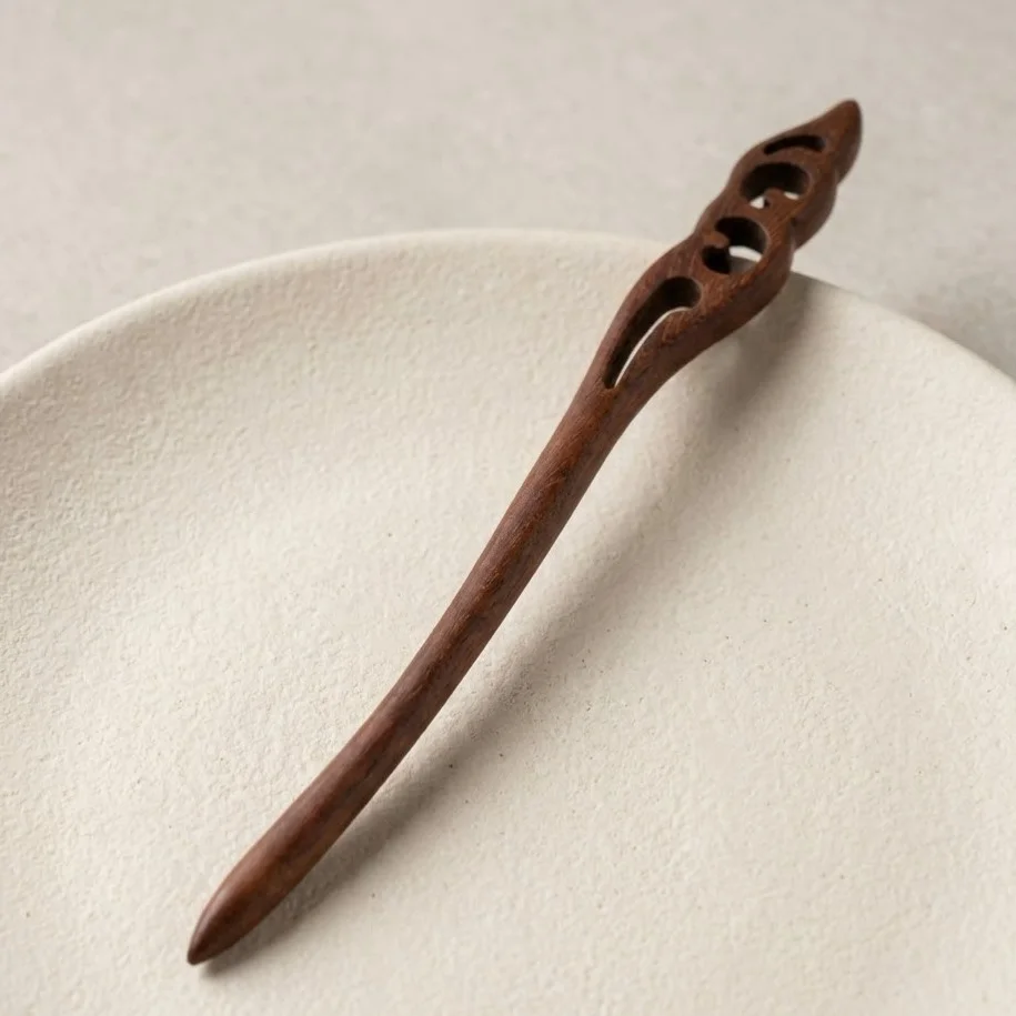 کانزاشی مو زنانه چوبی طرح منحنی مدل اِلورا