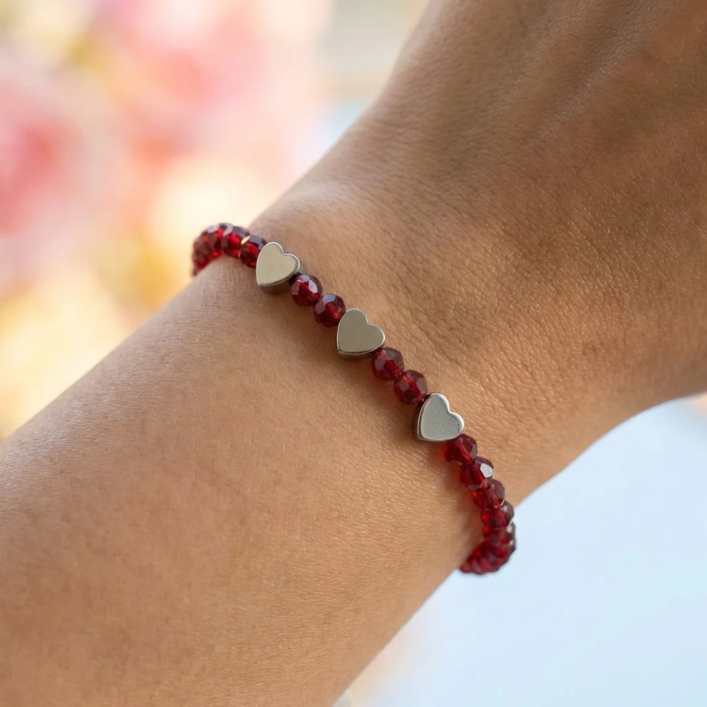 دستبند دخترانه فانتزی مدل صدفی طرح موج عشق