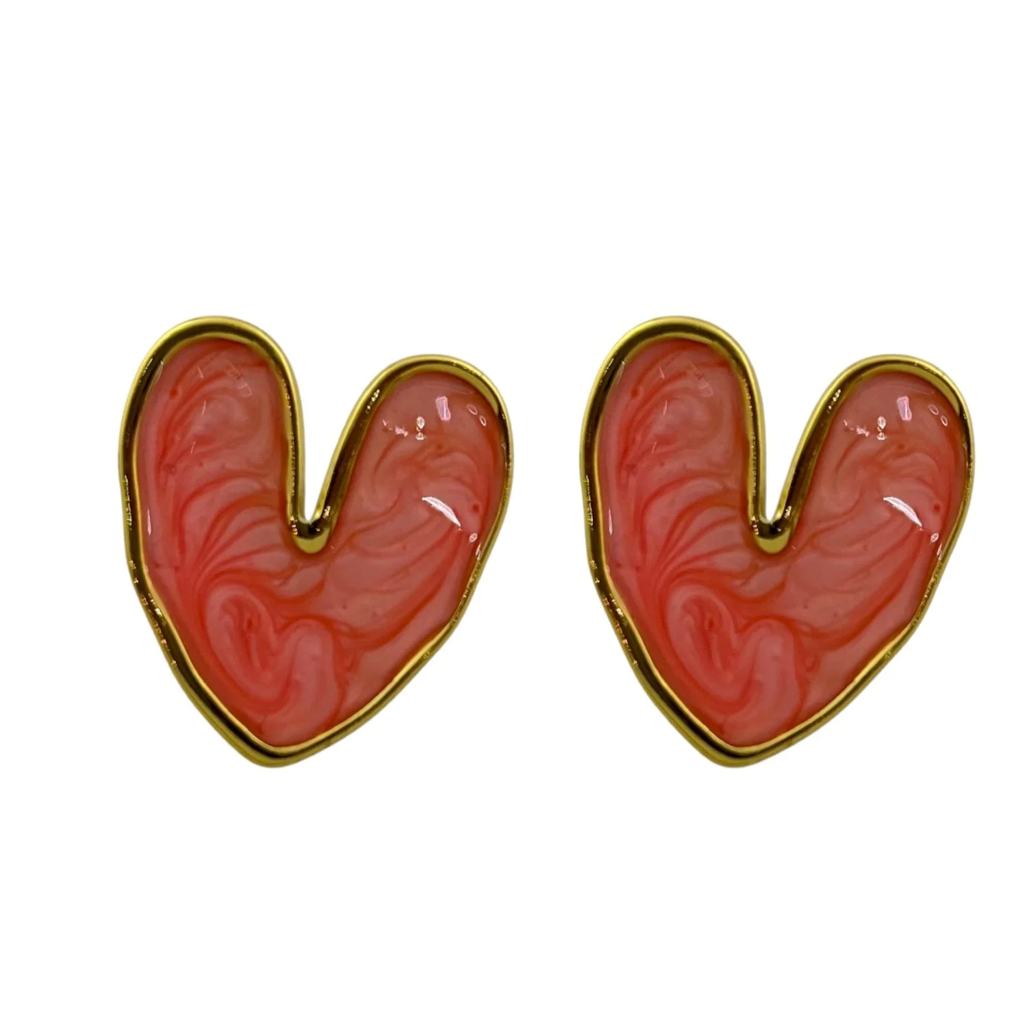 گوشواره زنانه طرح قلب میناکاری شده، ظرافت در اوج زیبایی