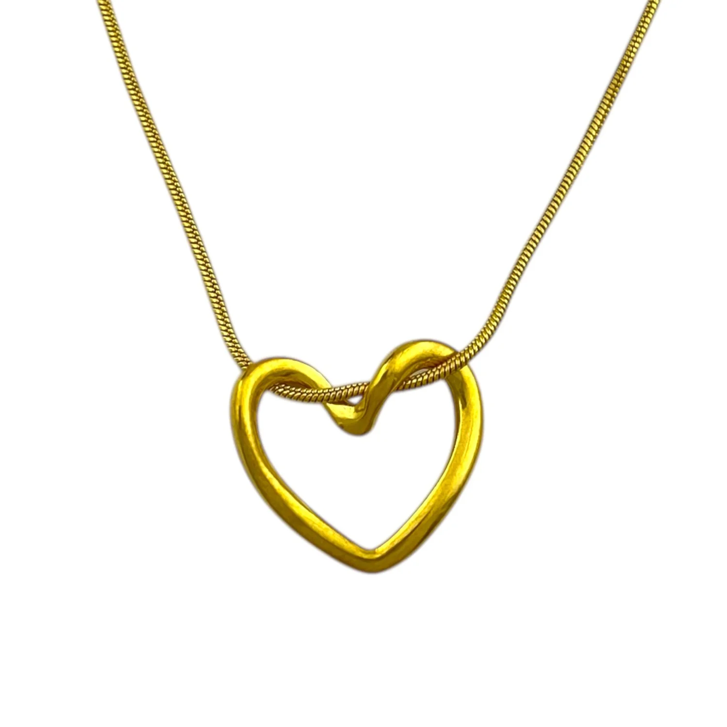 گردنبند زنانه طرح قلب طلایی