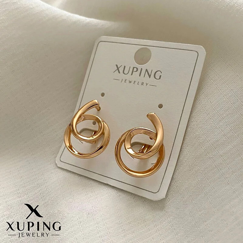 گوشواره اسپیرال با طراحی خاص و آبکاری طلایی ژوپینگ