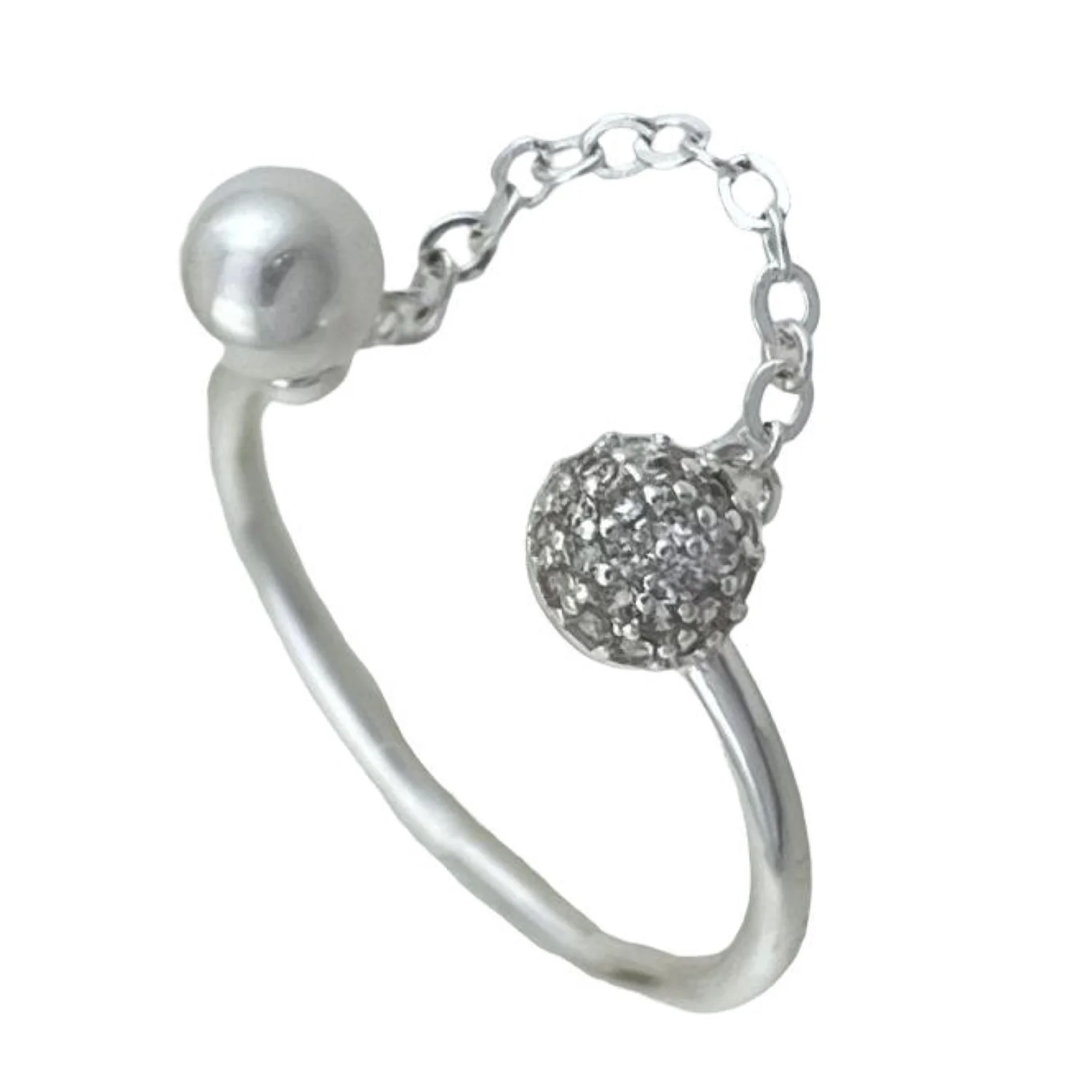 انگشتر زنانه مروارید و نگین