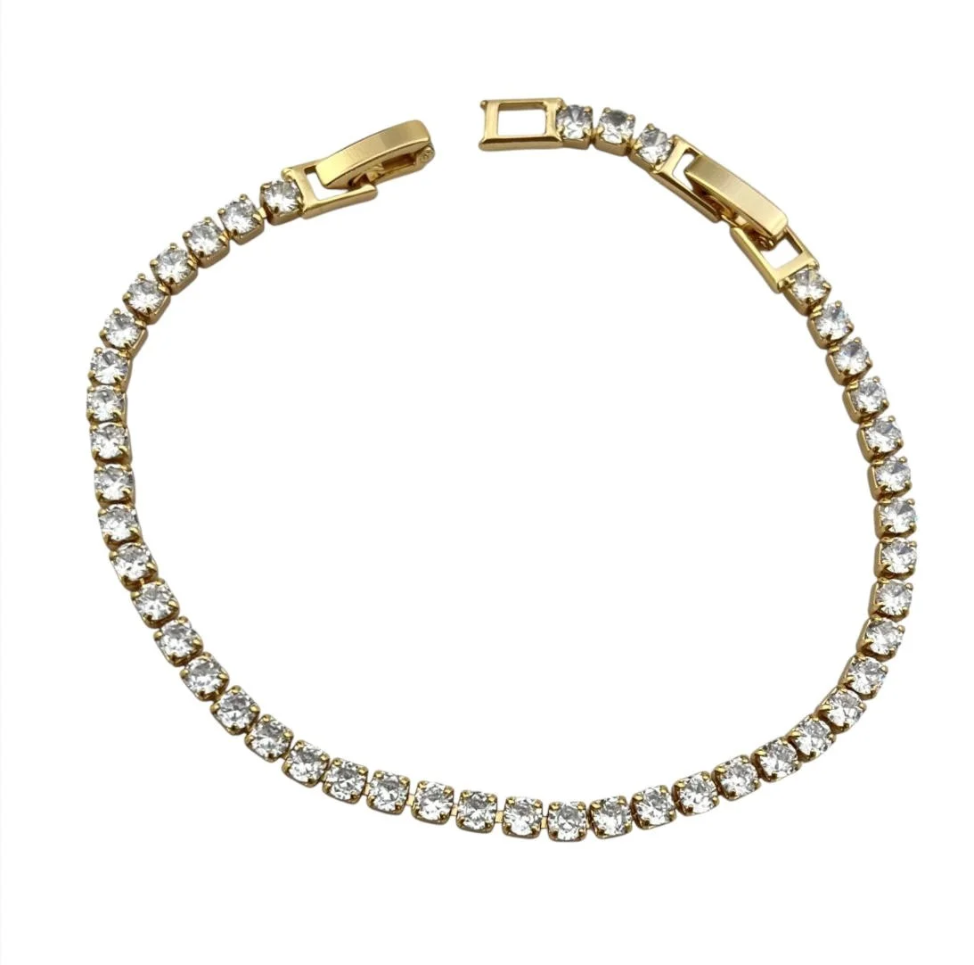 دستبند زنانه ژوپینگ مدل اِلیـسا طرح تنیسی با نگین‌های درخشان