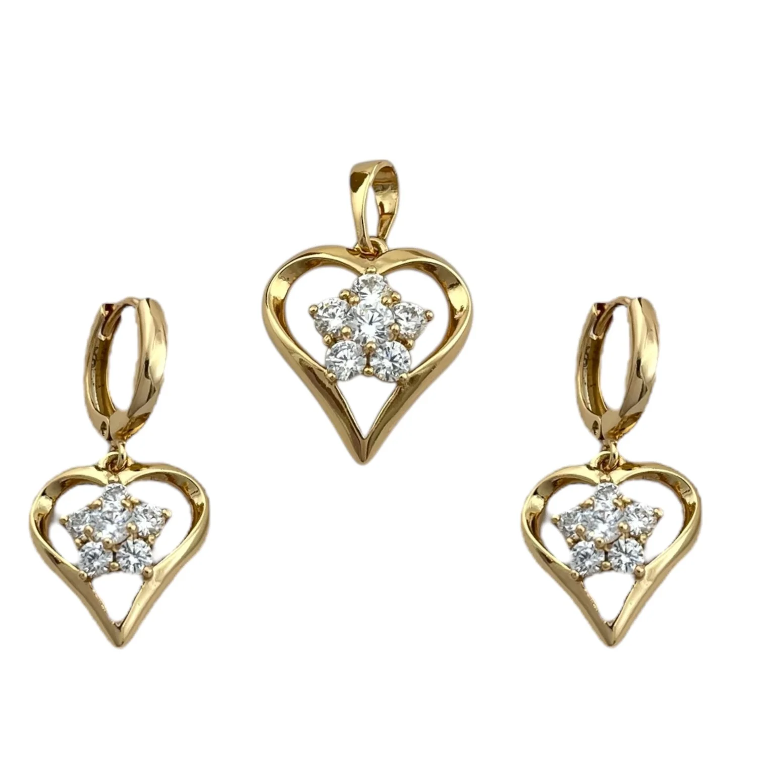 نیم ست زنانه قلب نگین دار ژوپینگ، ظرافت در اوج زیبایی