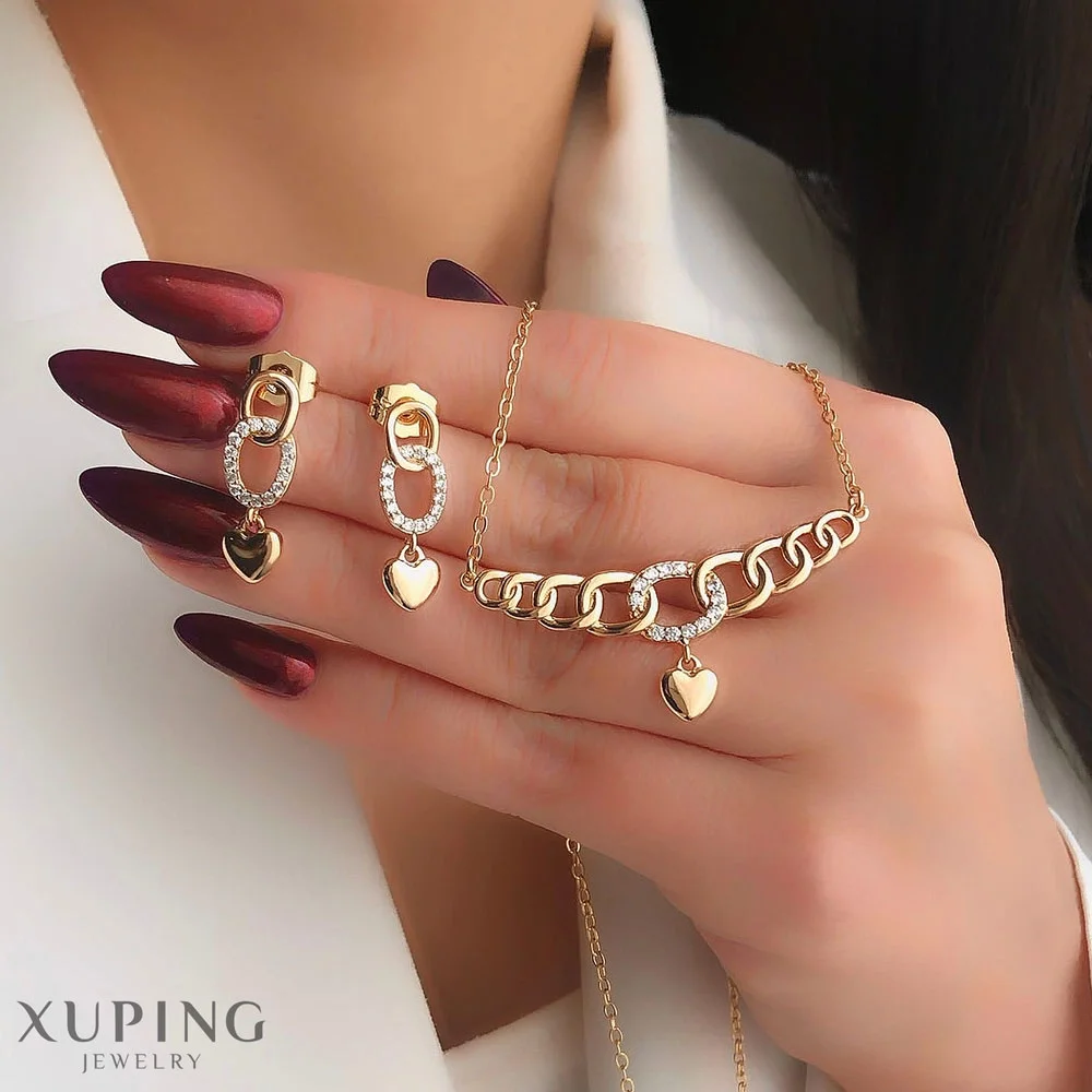 نیم ست کارتیر با آویز قلب نگین‌دار ژوپینگ، درخشش بی‌نهایت
