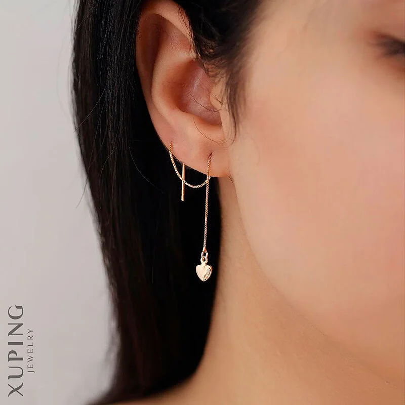 گوشواره بخیه ای با آویز قلب ظریف ژوپینگ، زیبایی در سادگی