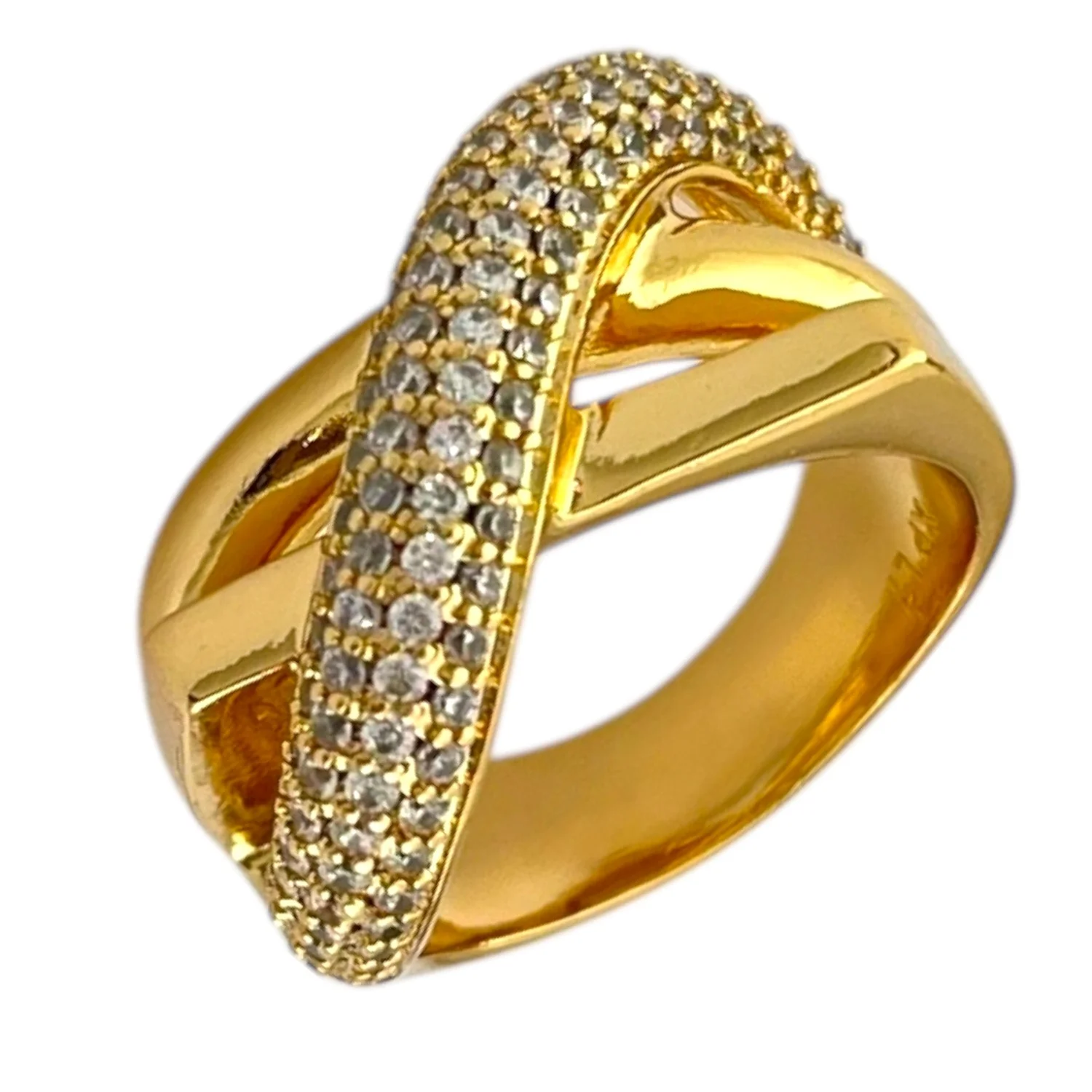 انگشتر زنانه طرح طلا ژوپینگ با نگین‌های ظریف