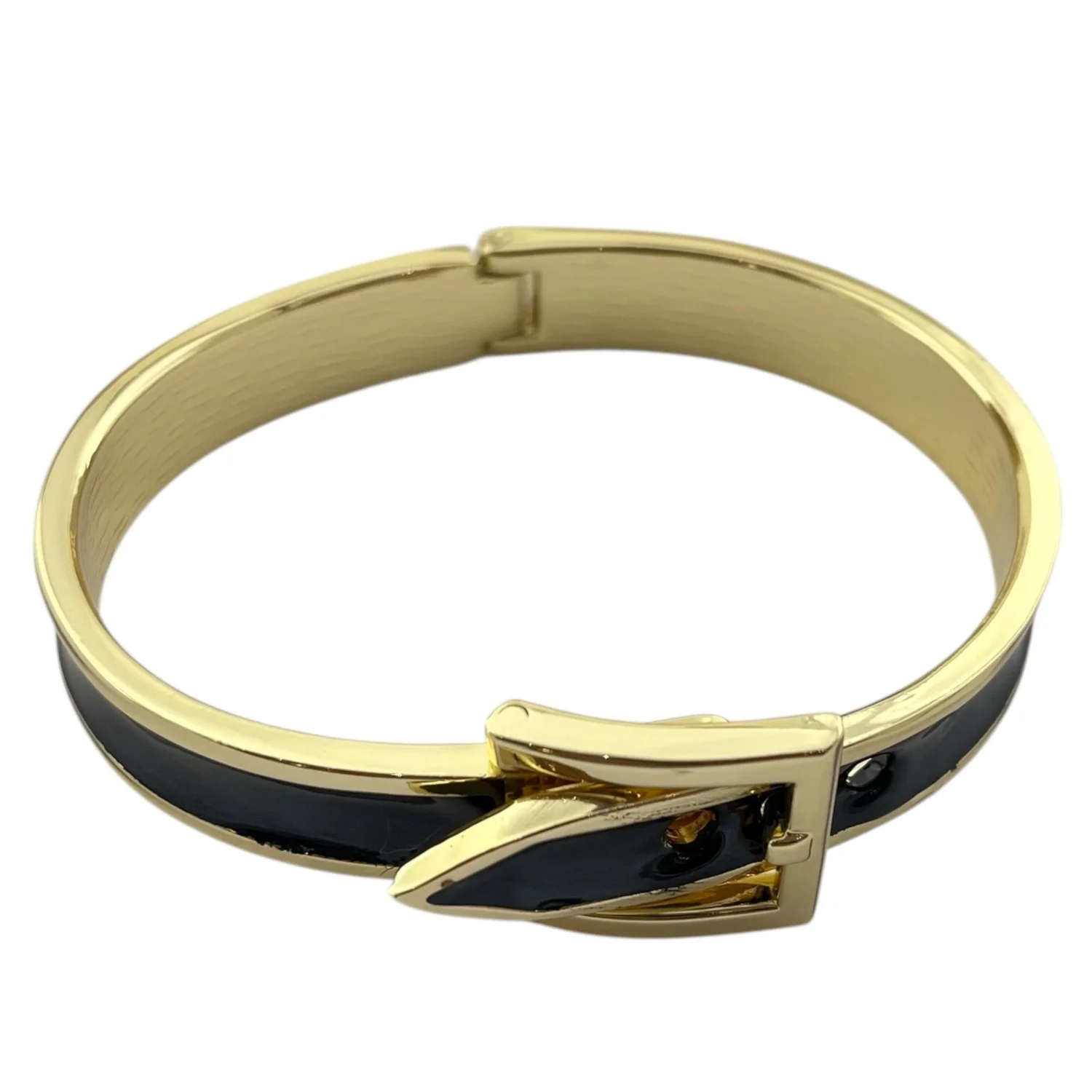 دستبند زنانه بنگل با طرح کمربندی و روکش میناکاری