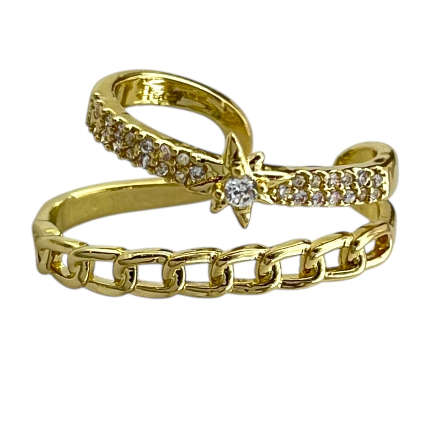 ایرکاف زنانه مدل استاریا طرح چندلایه زنجیر و نگین با ستاره