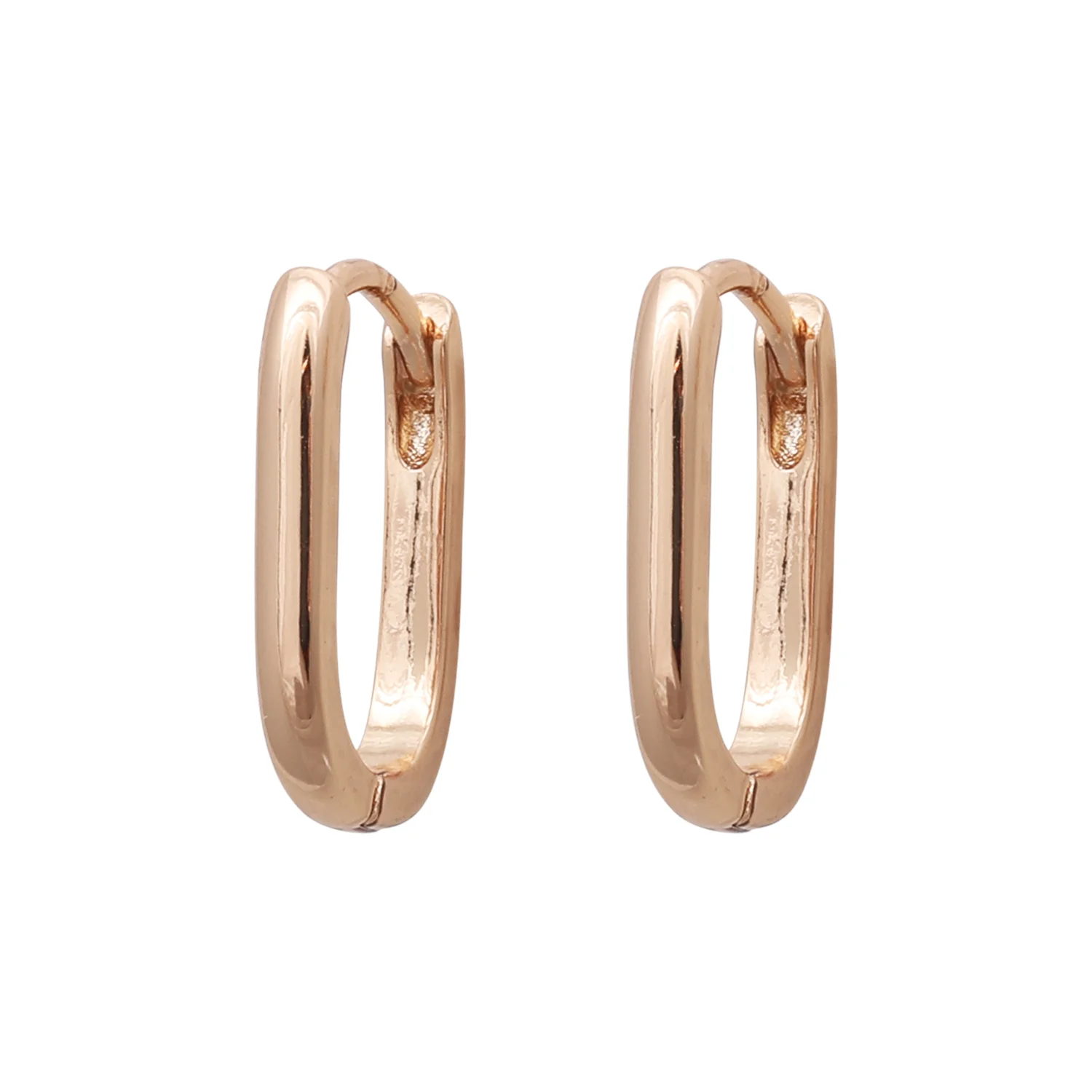 گوشواره زنانه طرح مستطیلی با روکش رزگلد ژوپینگ