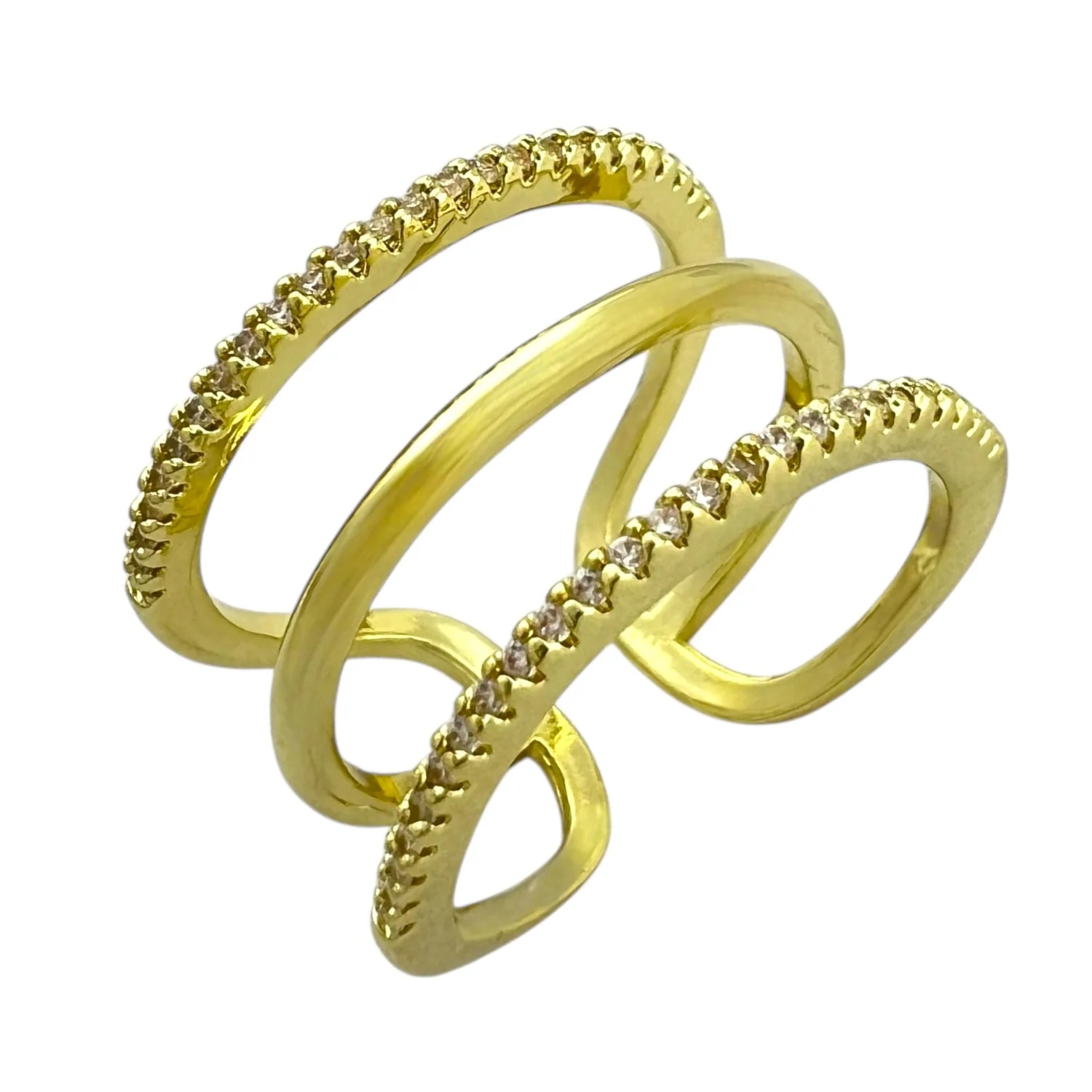 انگشتر زنانه طرح مینیمال سه حلقه با ظاهری خیره کننده