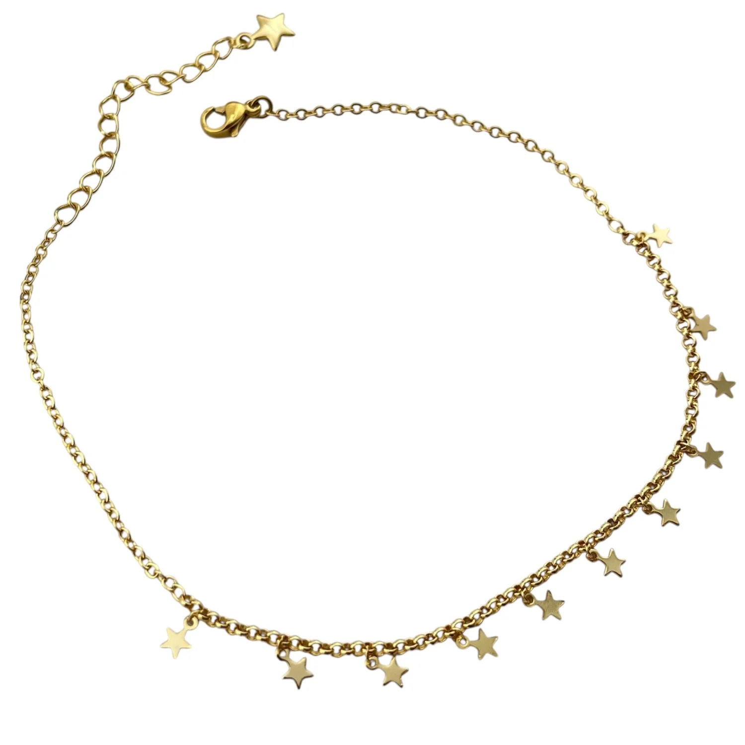 پابند زنانه با آویزهای ستارهای درخشان و طراحی ظریف