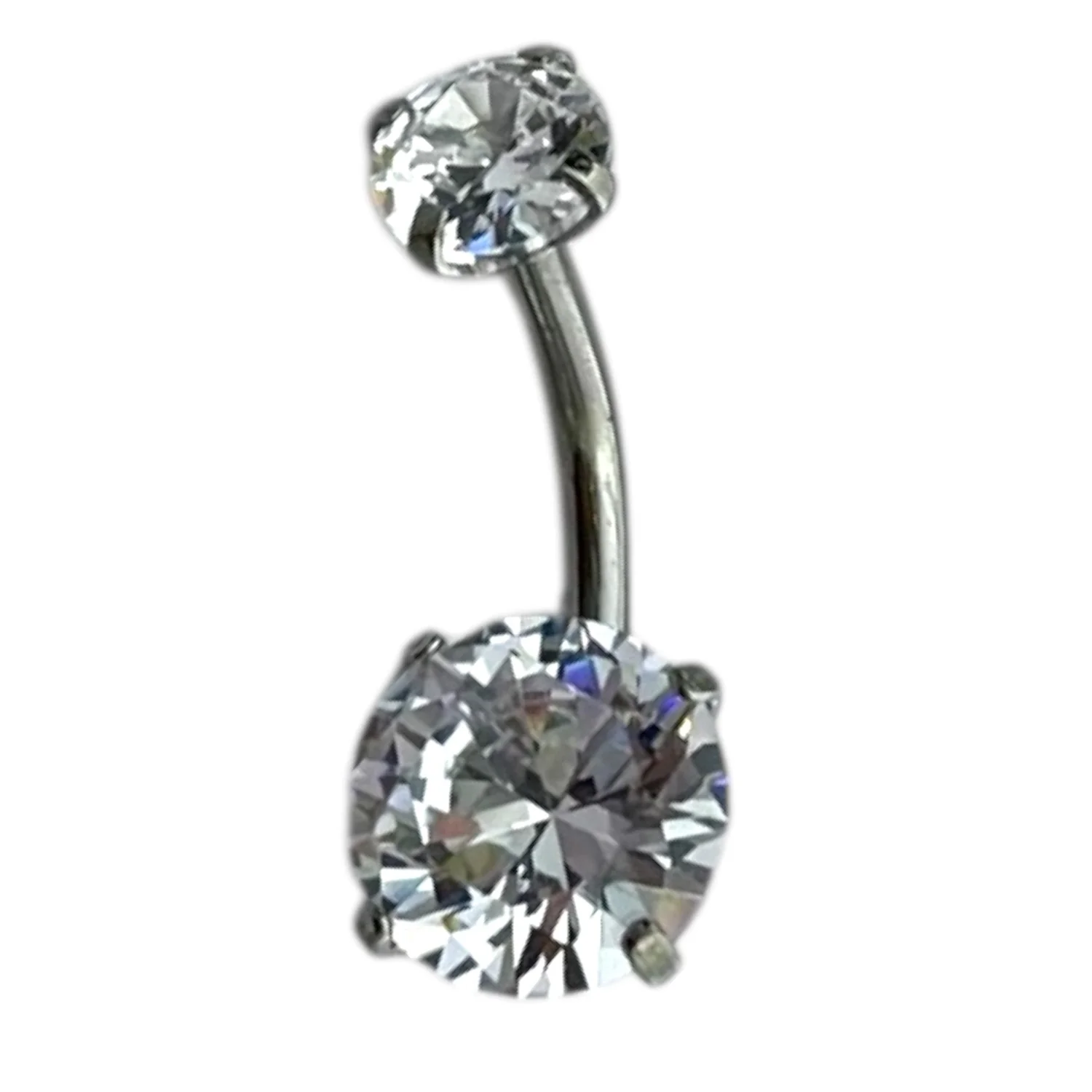 پیرسینگ ناف استیل نگیندار - درخشش ظریف