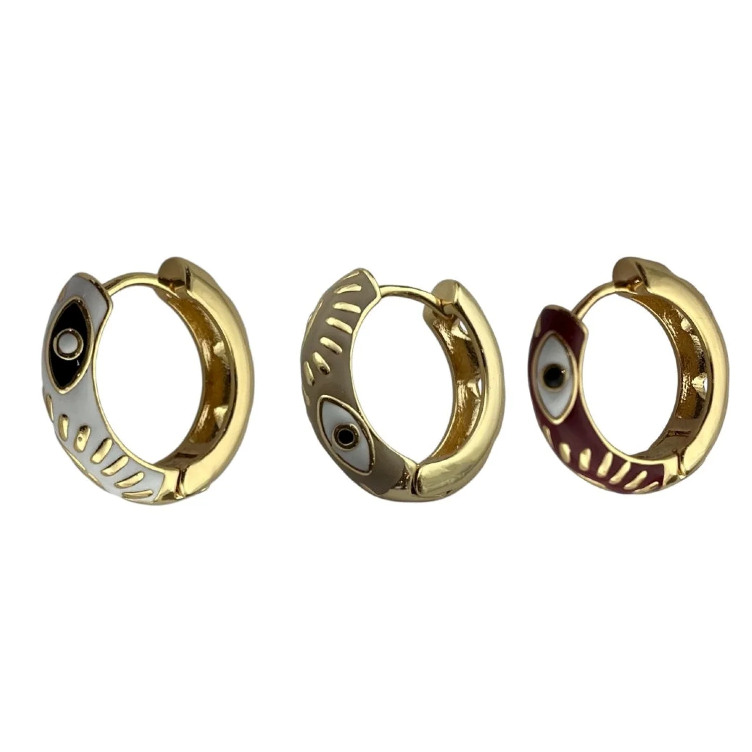 گوشواره زنانه حلقه ای طرح چشم، ظریف و جذاب