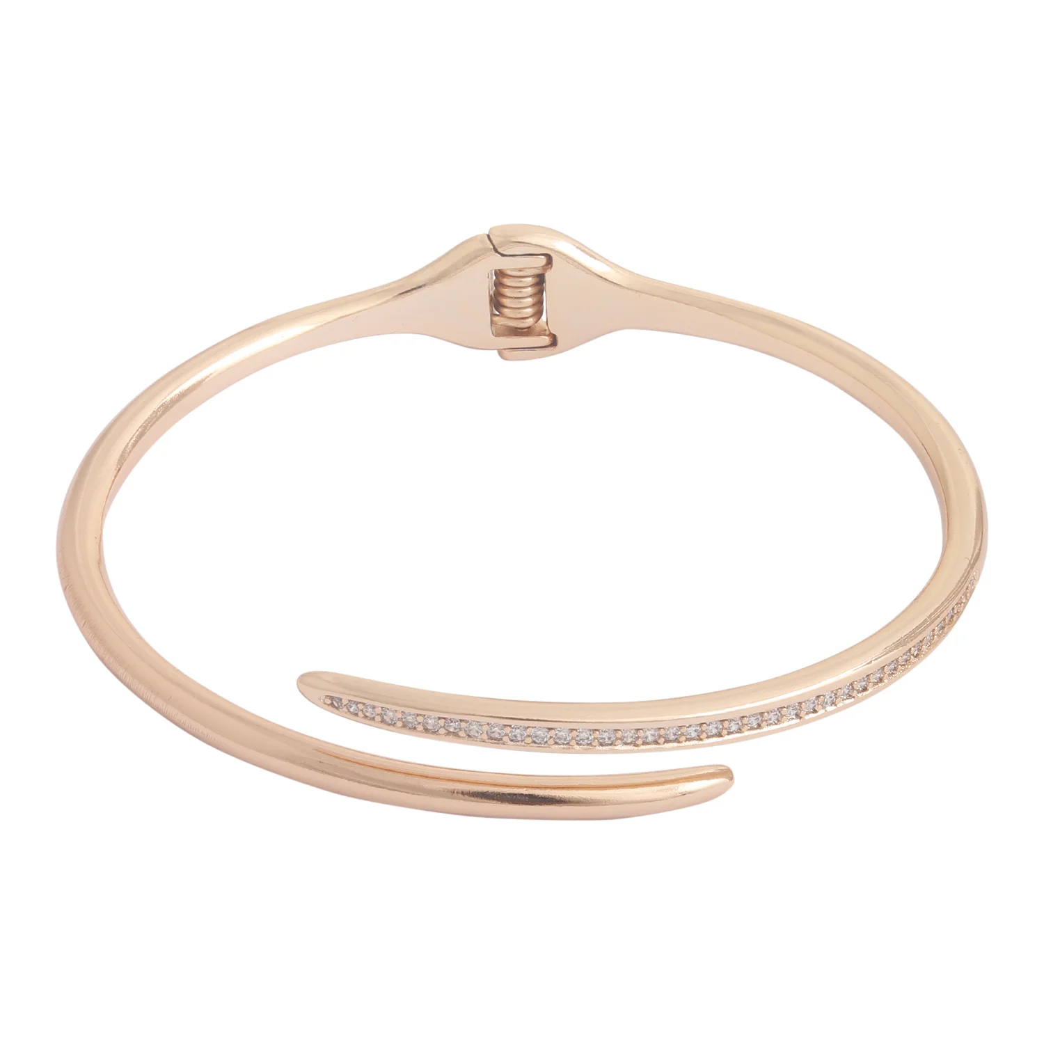 دستبند زنانه ظریف با طرح خاص و نگین‌های درخشان