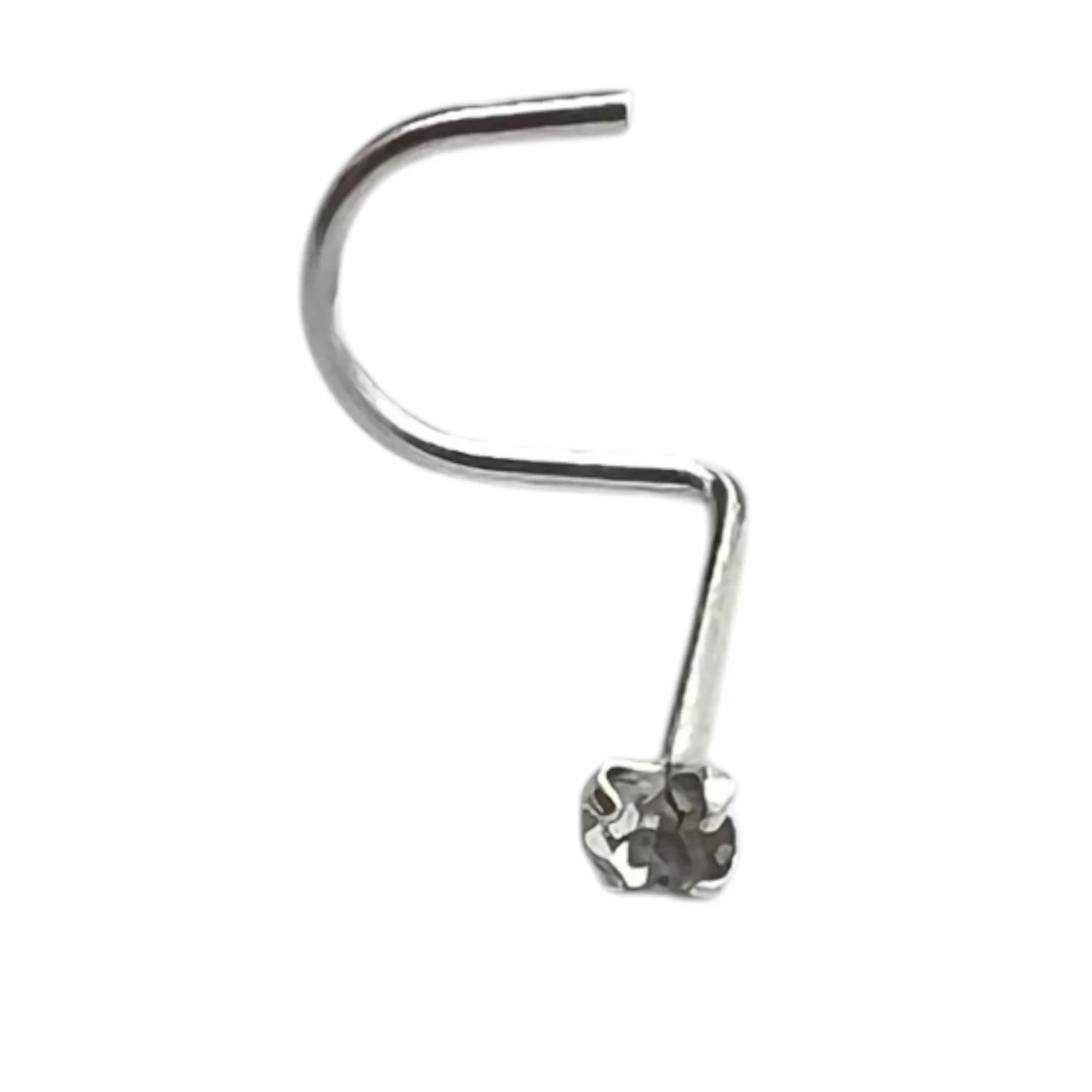 پیرسینگ بینی نقرهای ظریف با نگین