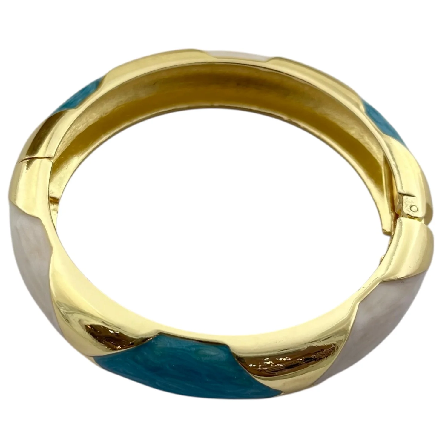 دستبند زنانه بنگل با طرح میناکاری ظریف و رنگ های چشم نواز