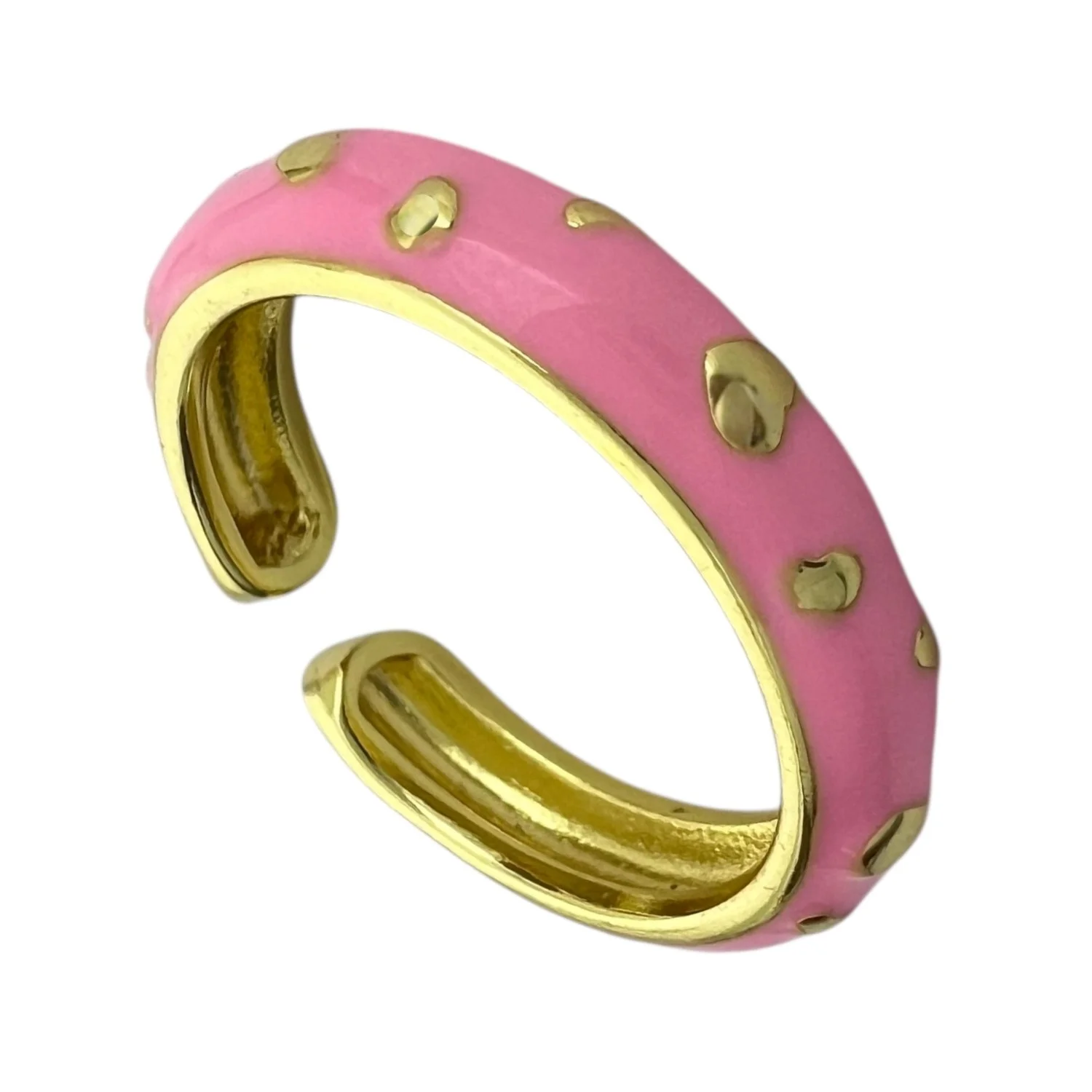 انگشتر زنانه مدل میناکاری رنگی با طرح قلب های ظریف