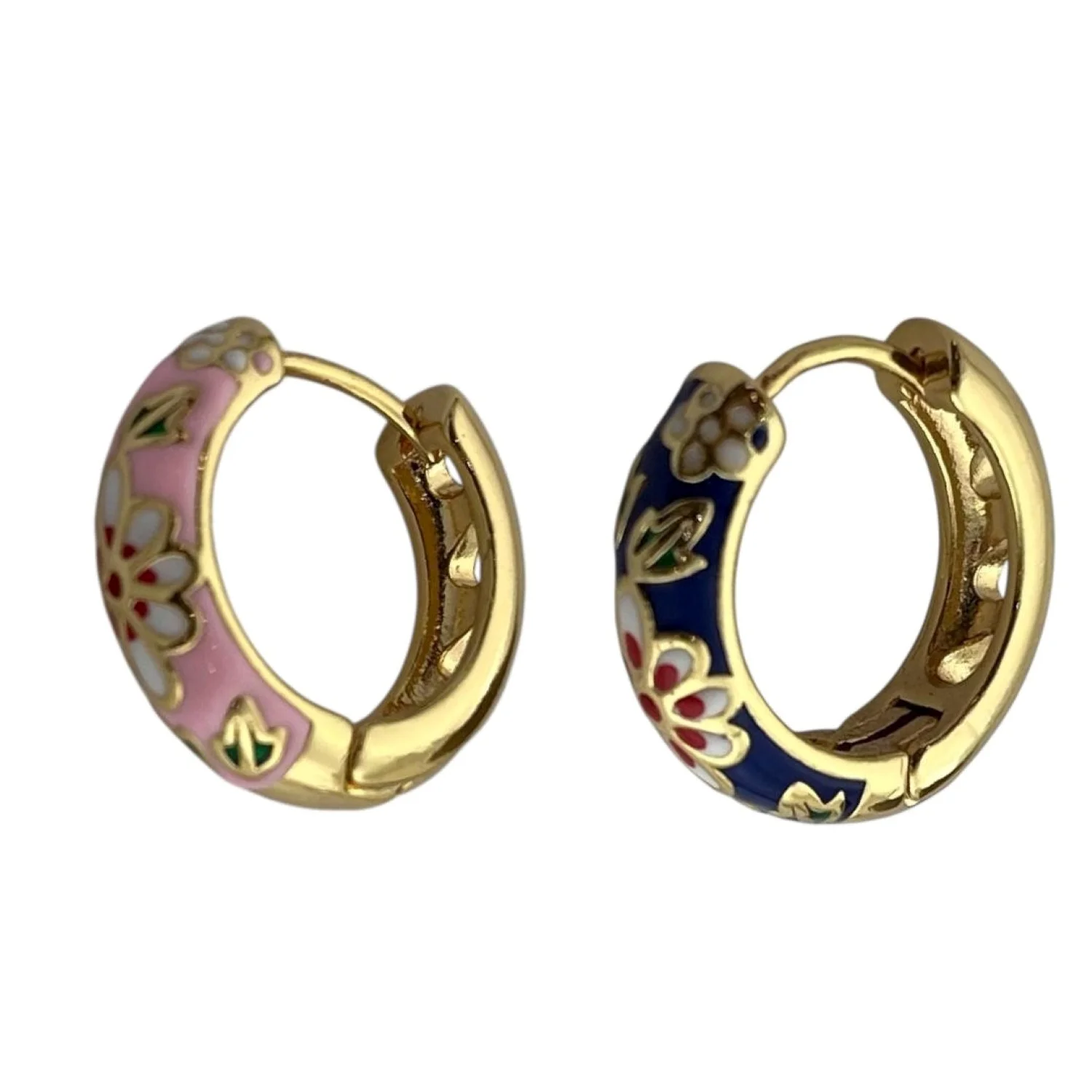 گوشواره زنانه طرح گل میناکاری شده، ظریف و چشمنواز