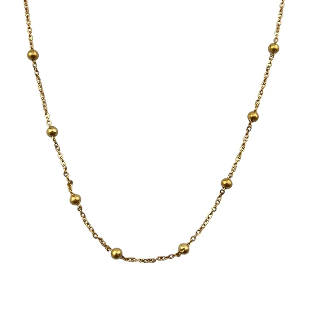 گردنبند زنانه ژوپینگ مدل لِیما طرح طلا با زنجیر ظریف و آویزهای توپی