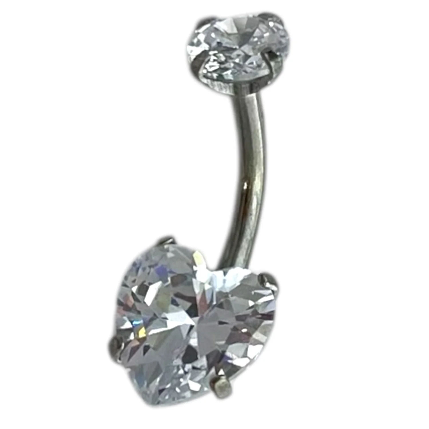 پیرسینگ ناف استیل طرح قلب نگیندار