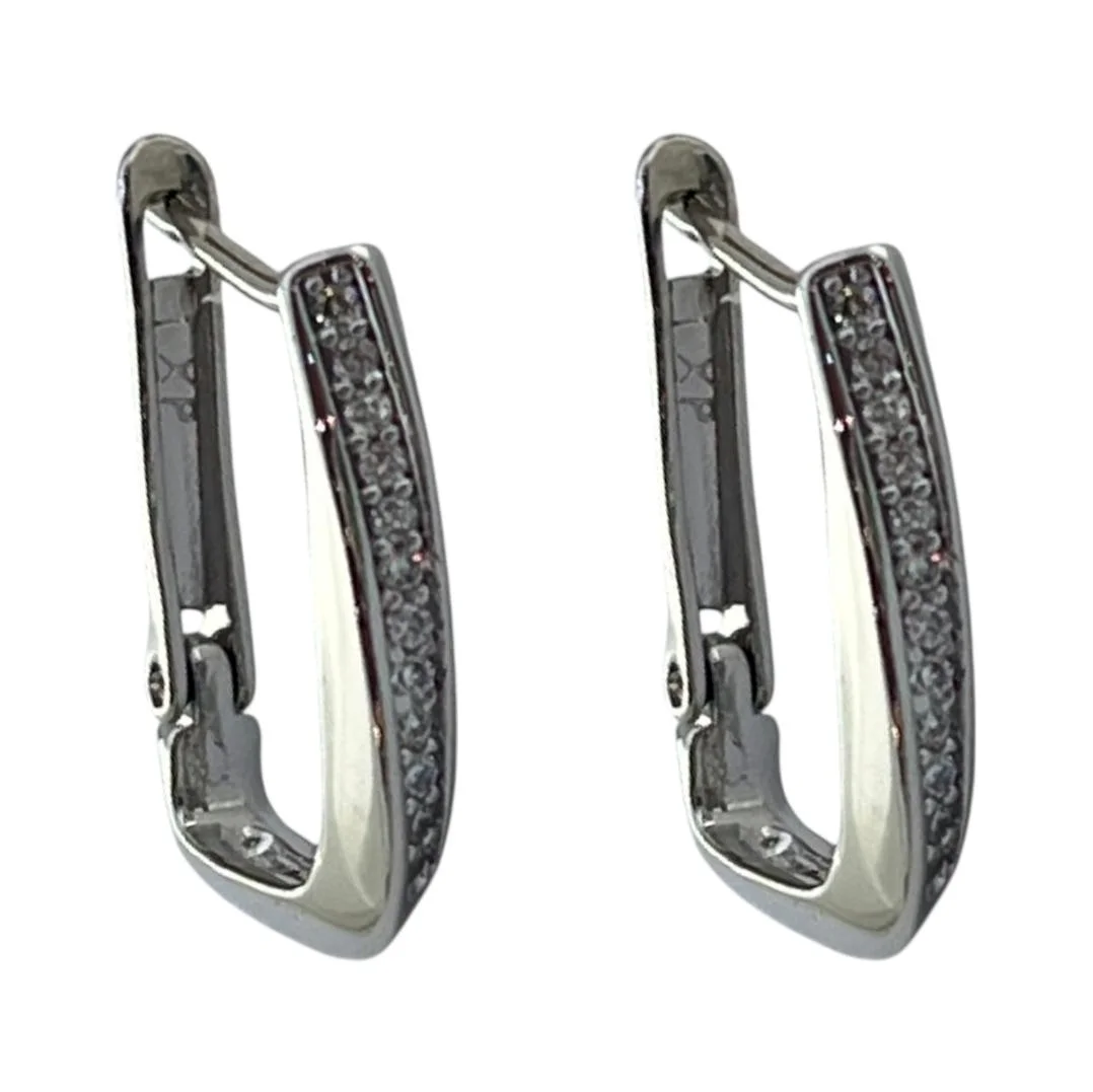 گوشواره زنانه ژوپینگ مدل لاریسا طرح مستطیلی جواهر