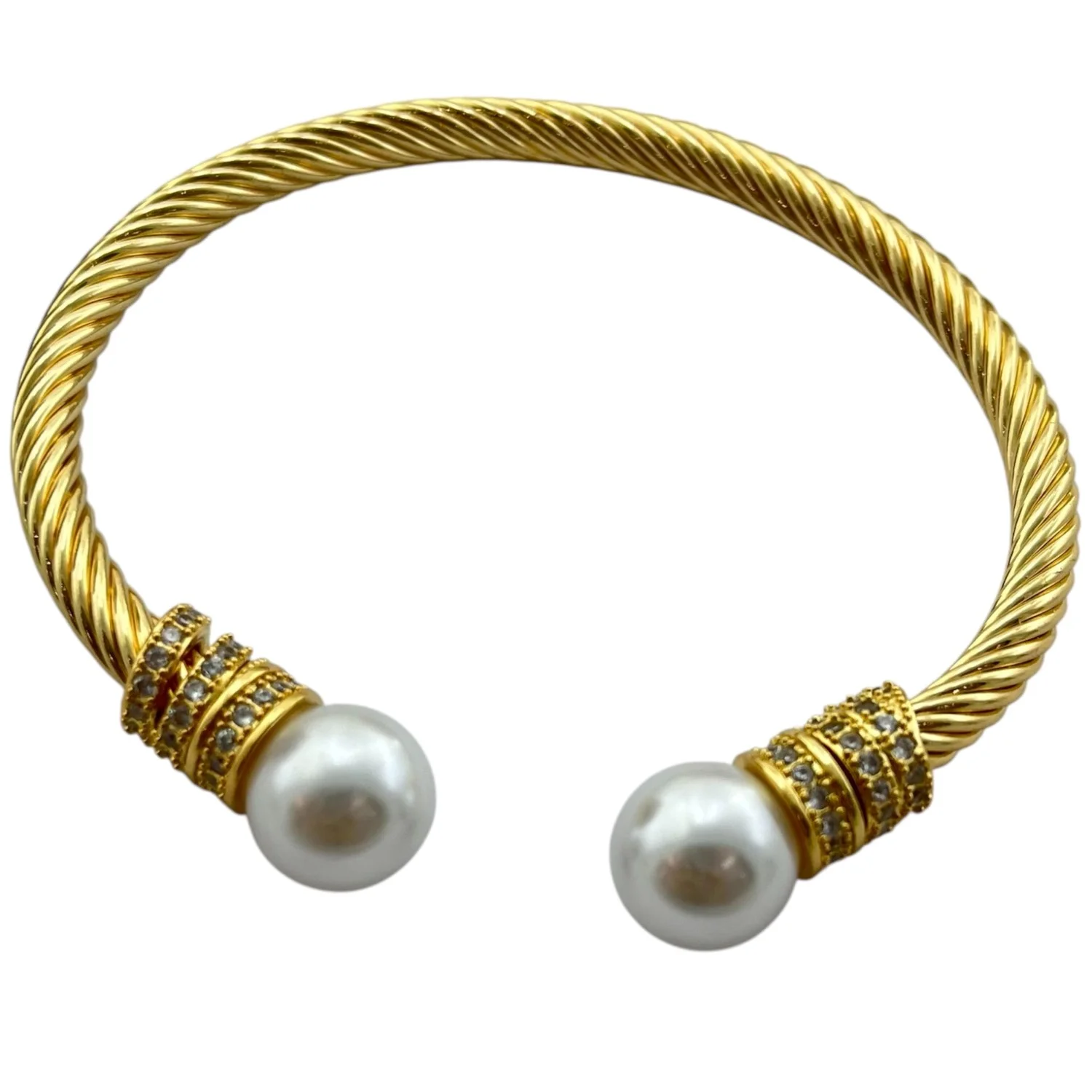 دستبند بنگل زنانه مدل مروارید طرح دیوید یورمن