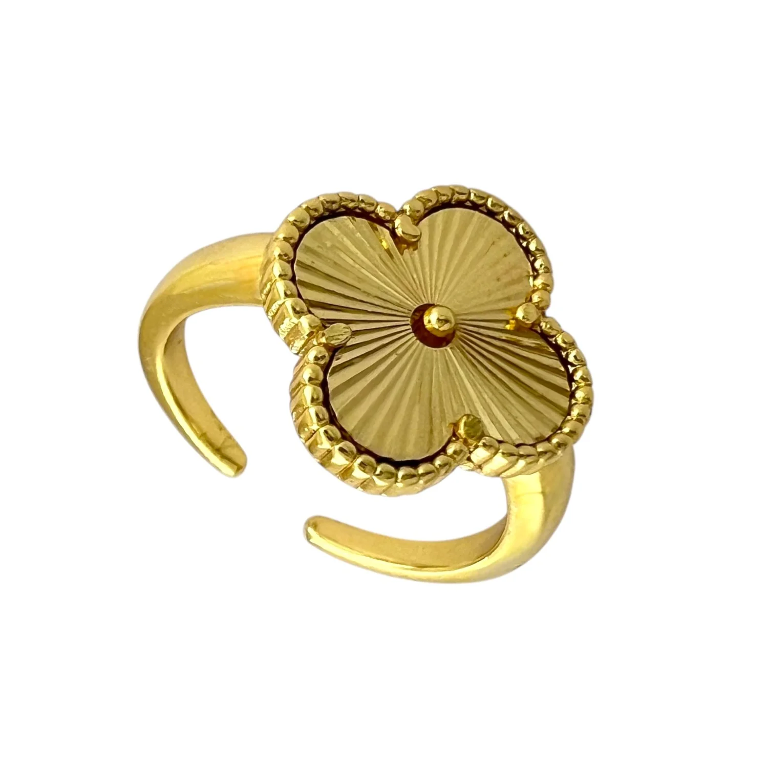 انگشتر زنانه طرح ونکلیف با رنگ طلایی جذاب و ظریف