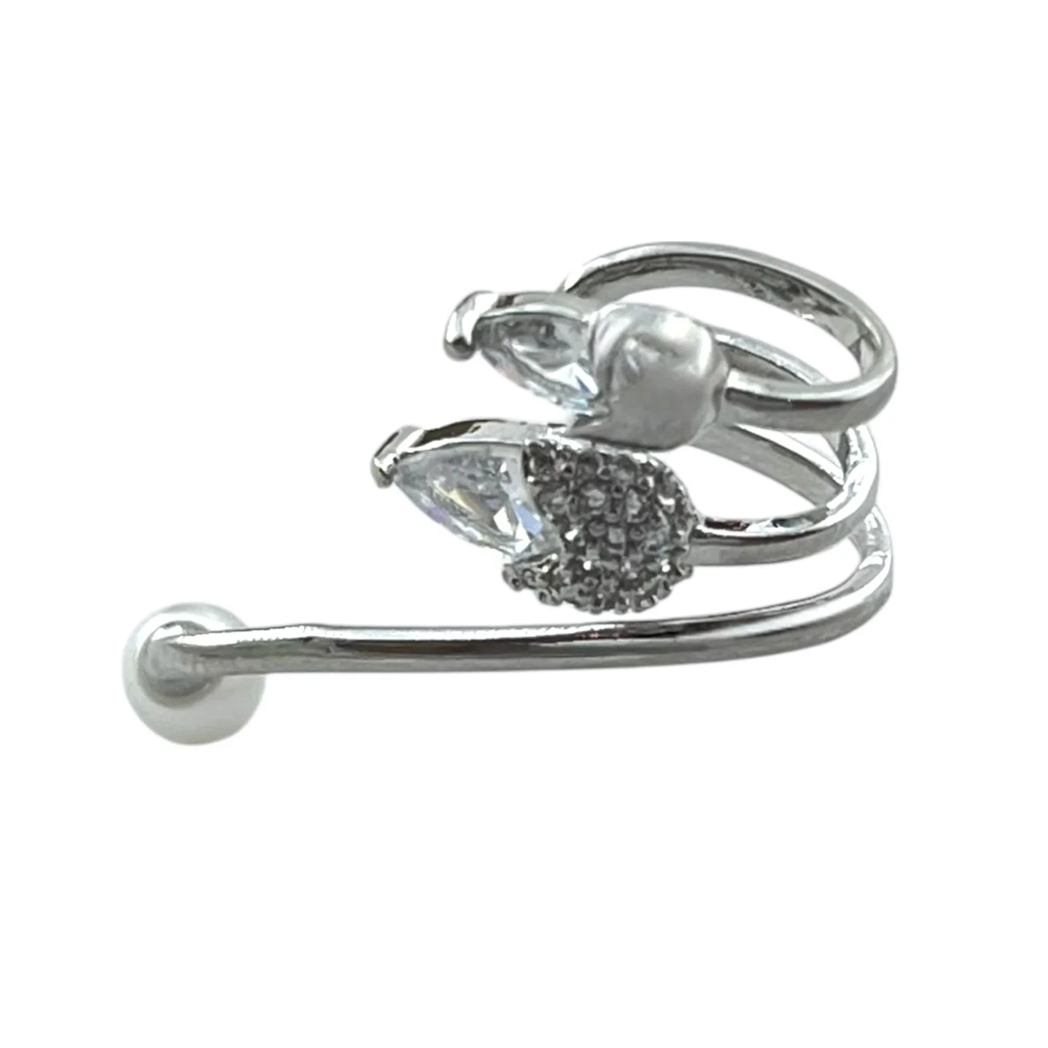 ایرکاف زنانه مدل لونرا طرح مروارید و نگین نقرهای