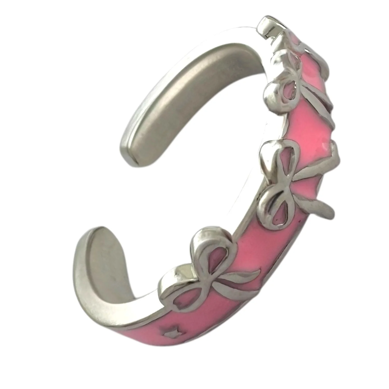 انگشتر زنانه طرح پاپیون با میناکاری رنگی