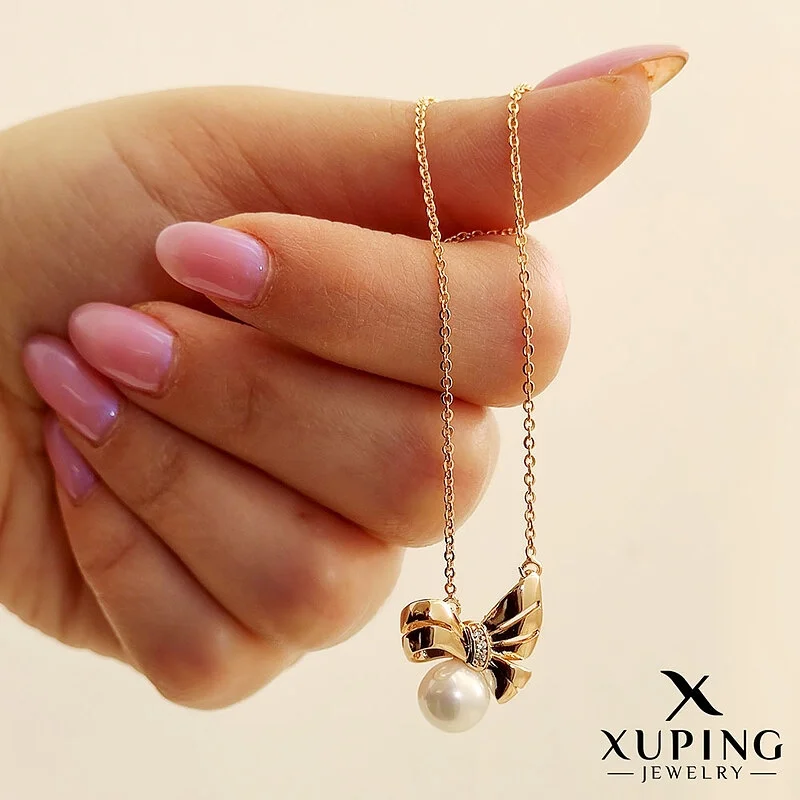 گردنبند پاپیون مرواریدی ژوپینگ، ظرافت در عین سادگی از Xuping