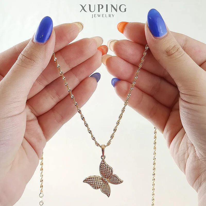 پلاک گردنبند پروانه فیوژن ژوپینگ، ظریف و درخشان با طراحی سه بعدی