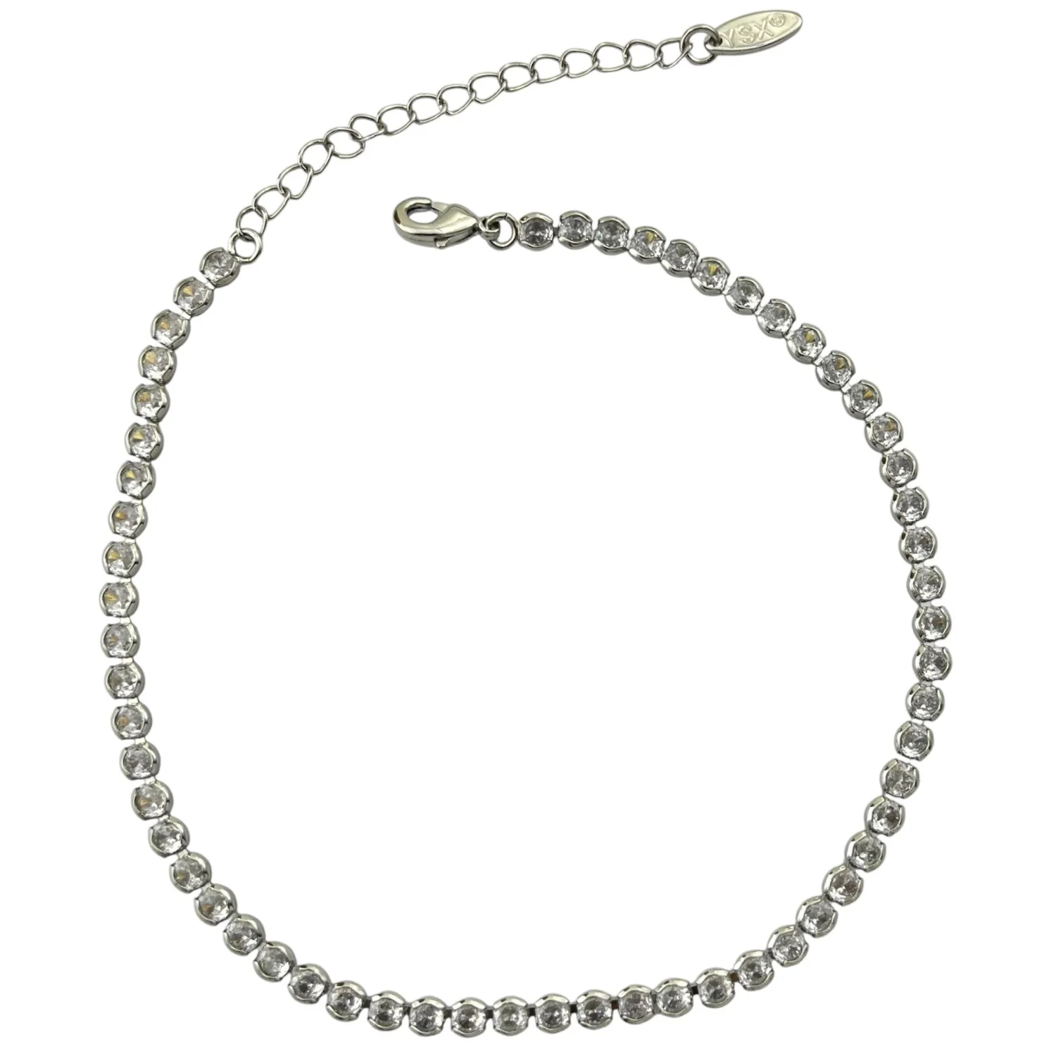 پابند زنانه مدل تنیسی با نگین های درخشان و طراحی ظریف