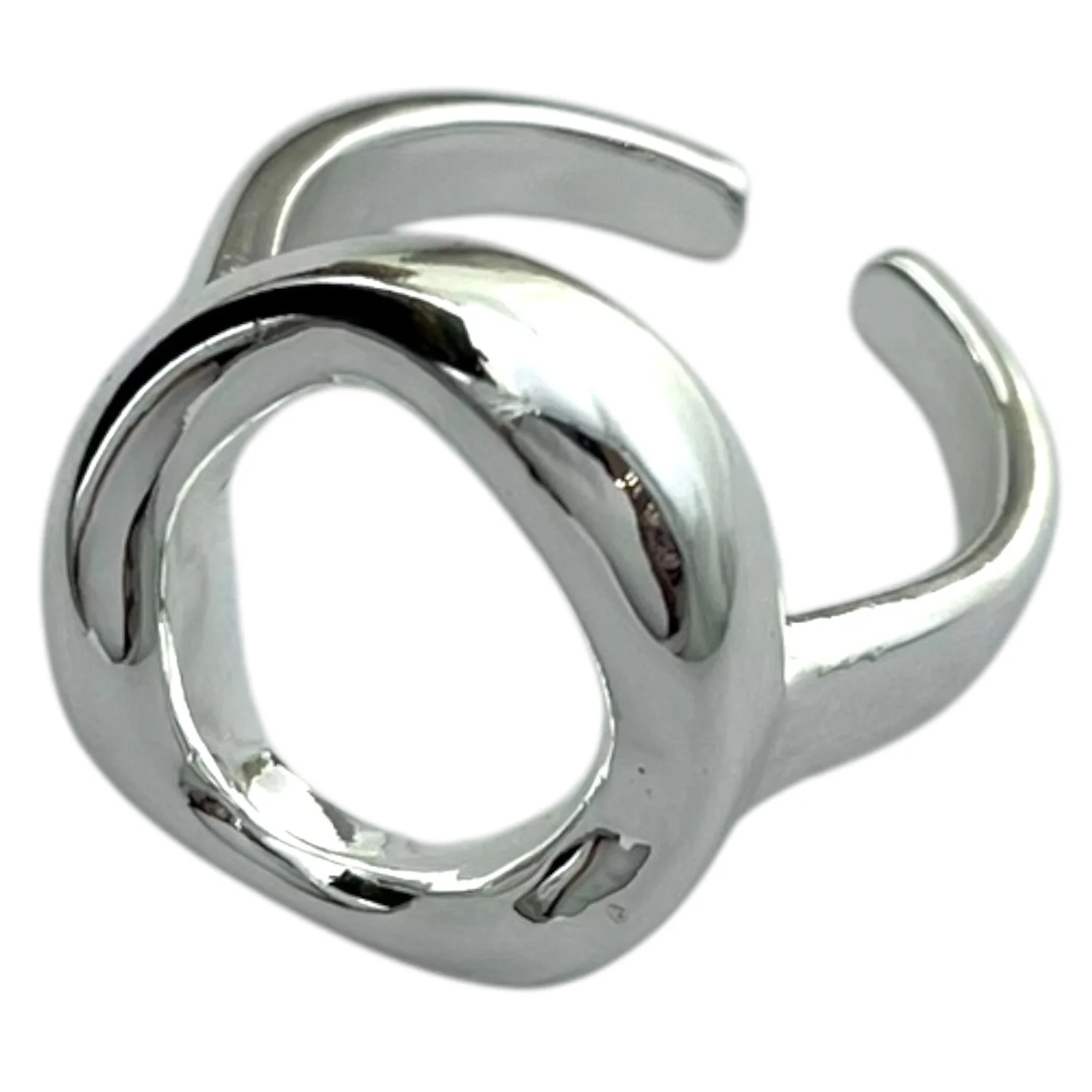 انگشتر زنانه مینیمال با طرح دایره‌ای و روکش نقره