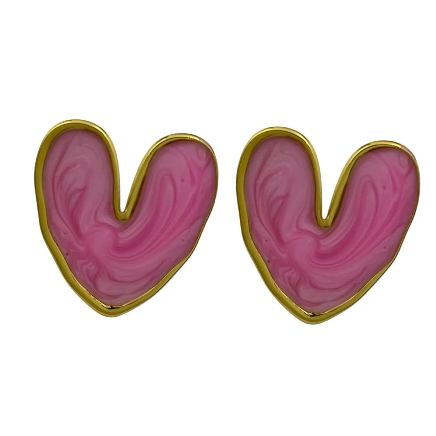 گوشواره زنانه طرح قلب میناکاری شده، ظریف و دوست‌داشتنی