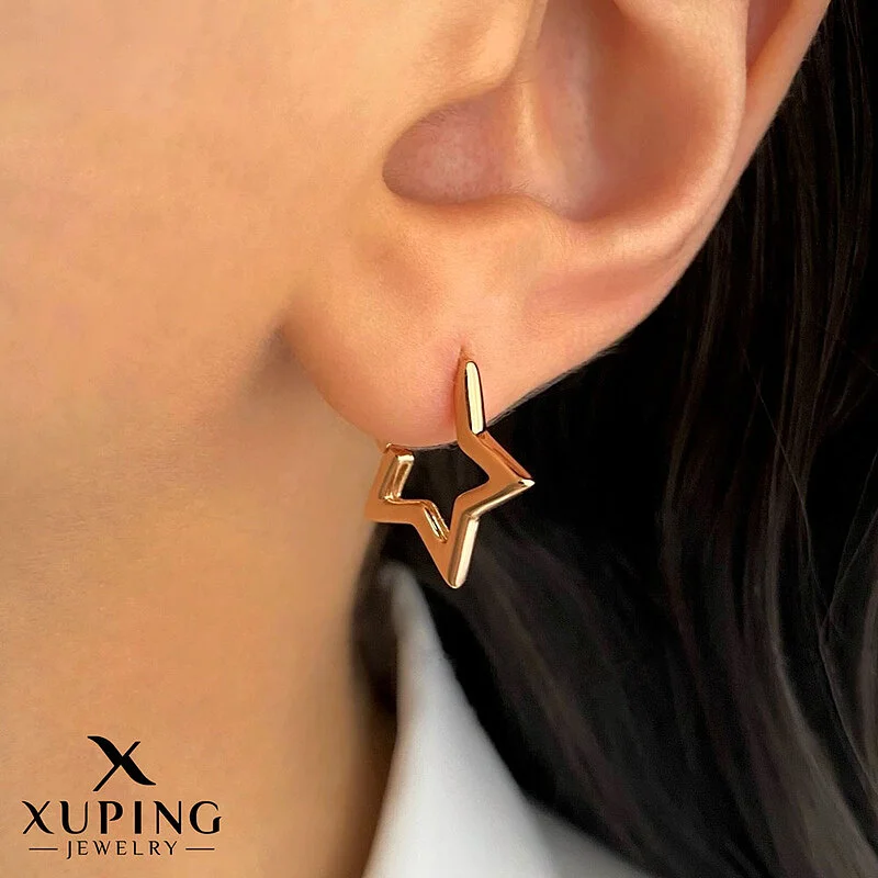 گوشواره حلقه ای ستاره‌ای ژوپینگ، درخشش مینیمال برای استایل شما Xuping