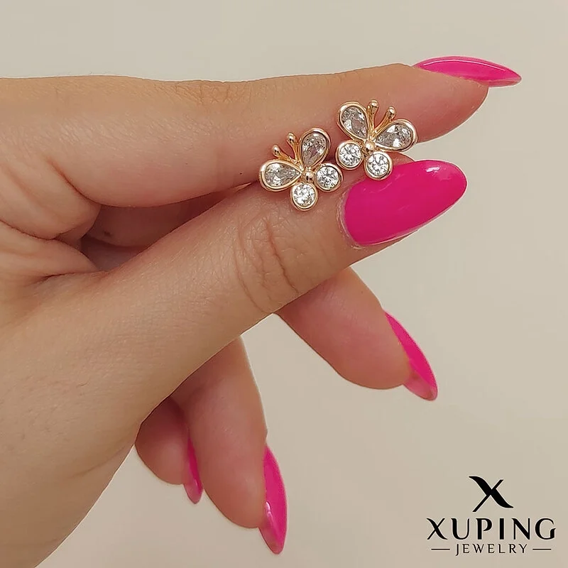 گوشواره پروانه نگین دار ژوپینگ، ظرافت در اوج درخشش برند Xuping