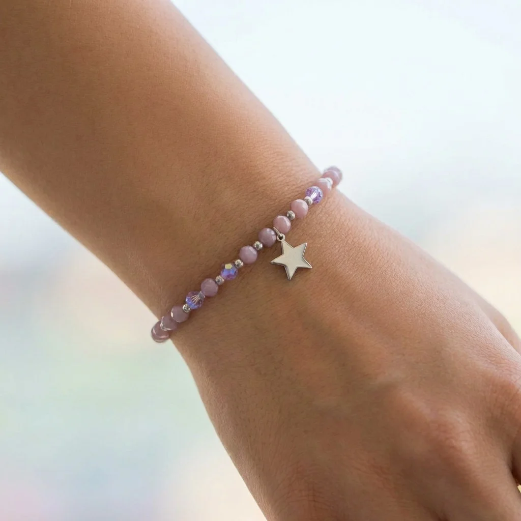 دستبند دخترانه فانتزی مدل صدفی طرح شفق