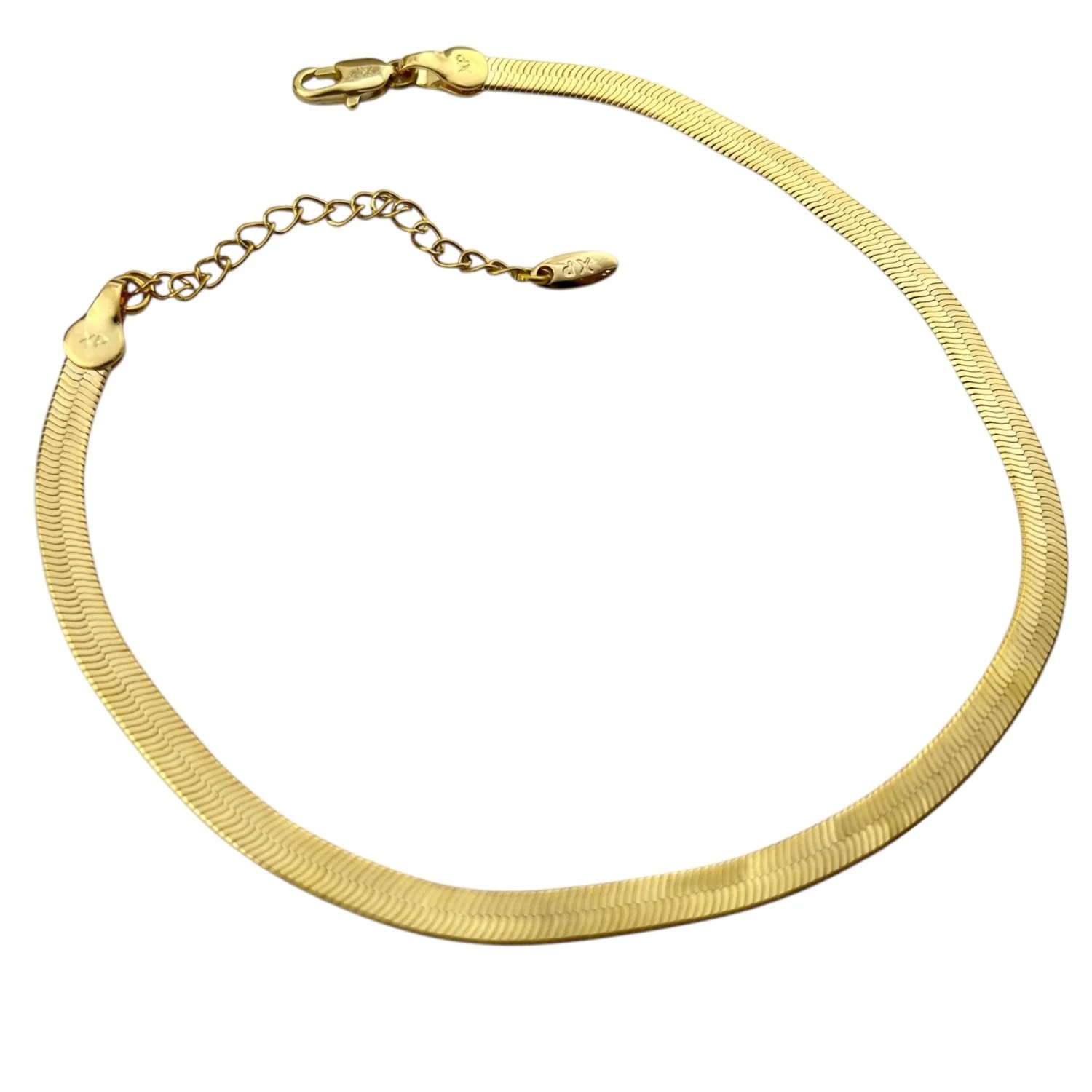 پابند زنانه با طرح ماری تخت و آبکاری طلایی بادوام