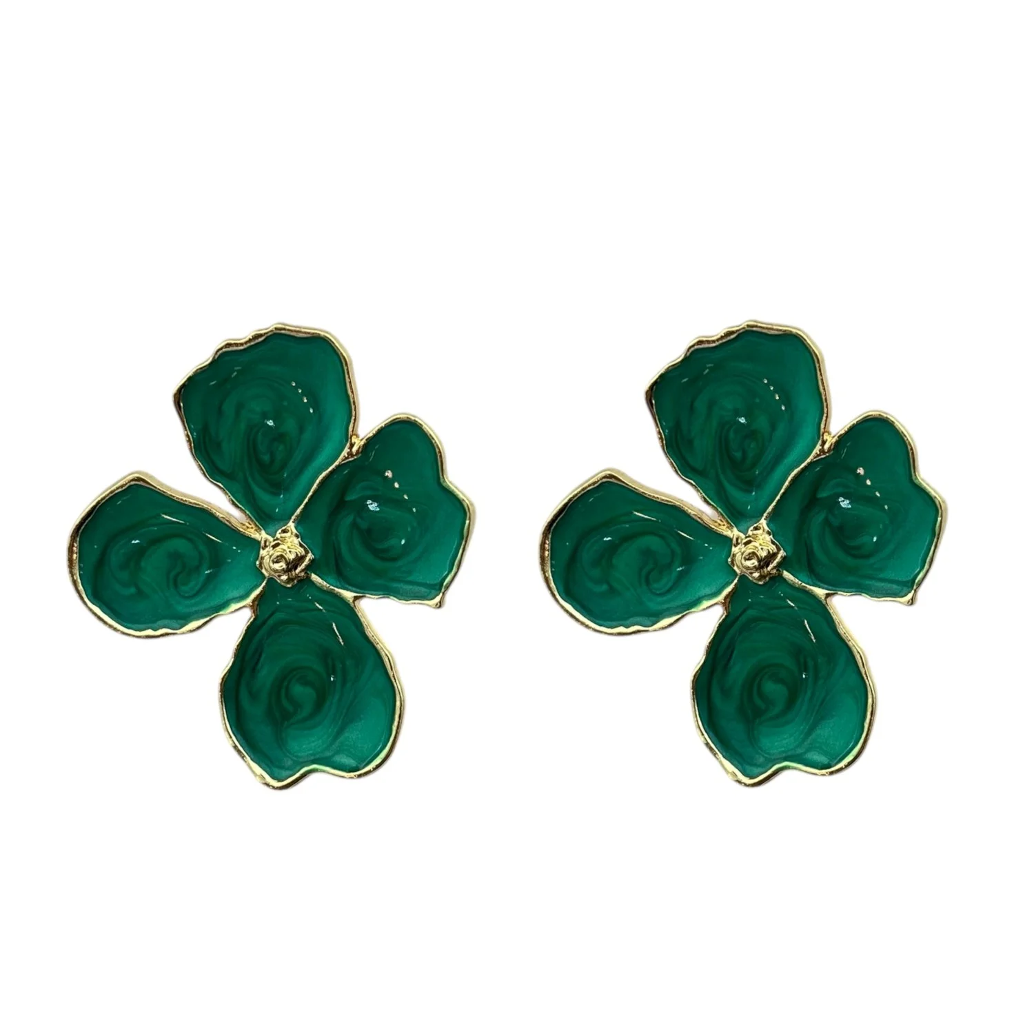 گوشواره زنانه طرح گل سبز زمردی، ظرافت در هر نگاه